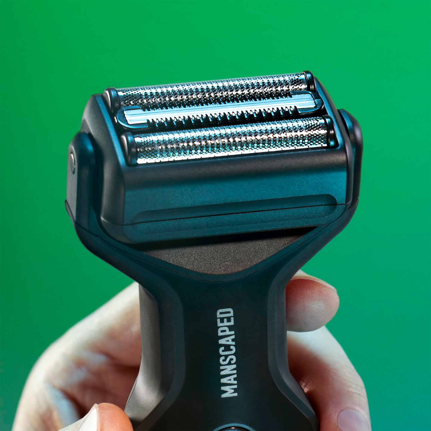 Afeitadora de láminas para hombres MANSCAPED® The Chairman™ Plus: dos cabezales de cuchillas intercambiables, afeitadora de láminas de tres cuchillas SkinSafe® y recortadora de patillas de precisión