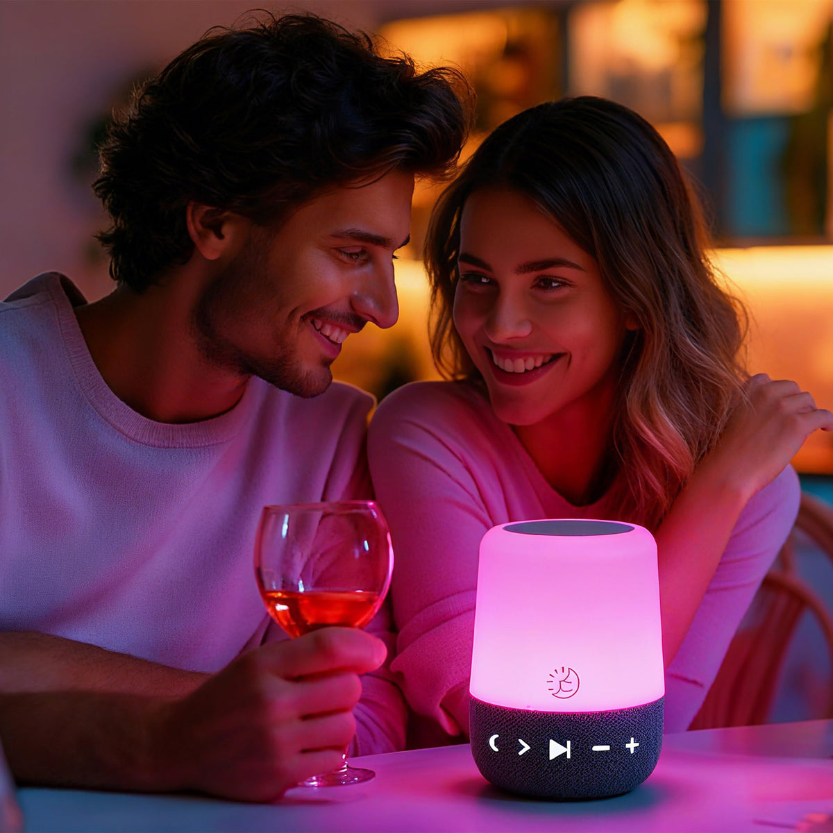 Sleep ZM - Máquina de ruido blanco con 30 sonidos, ayuda digital para dormir con luz nocturna ámbar para bloqueo de luz azul, control táctil, batería recargable y temporizador para adultos y bebés