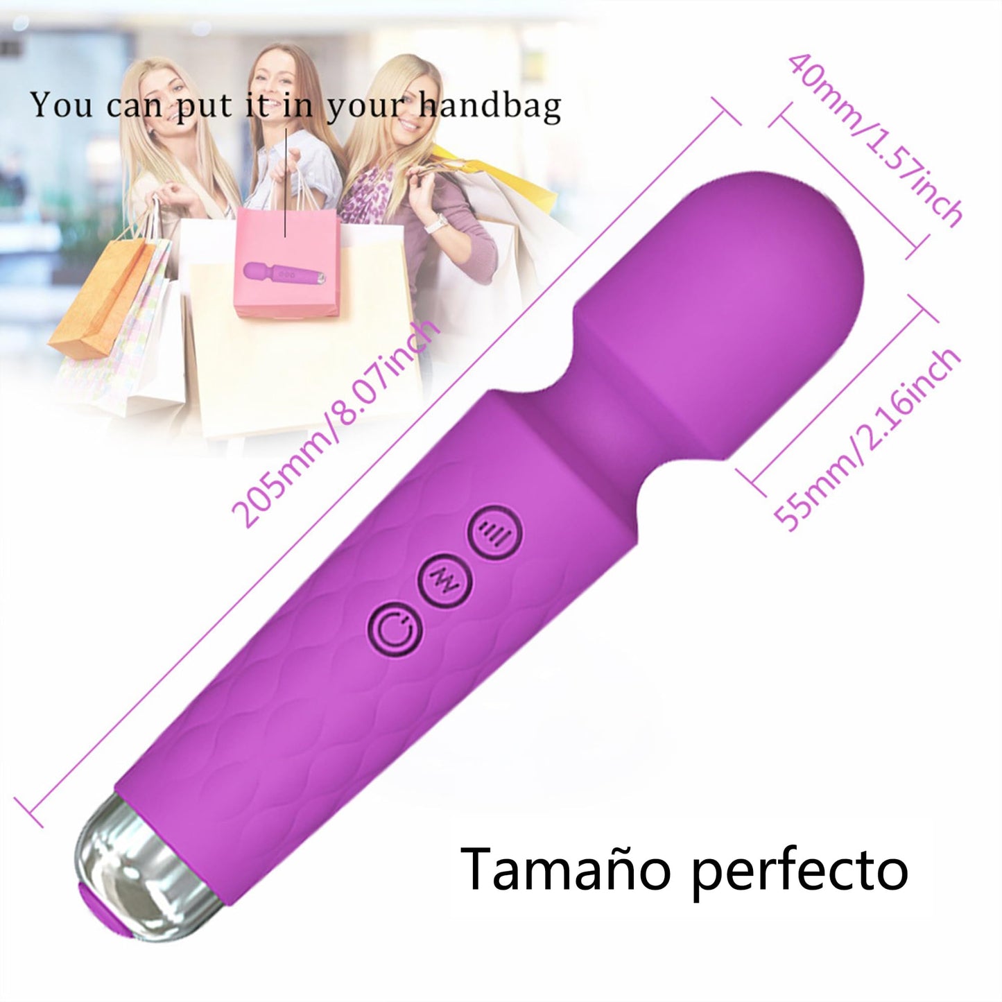 Vibradorador Inalámbrico de Silicona Rosa con 20 Modos de Vibración y 8 Velocidades para Mujer