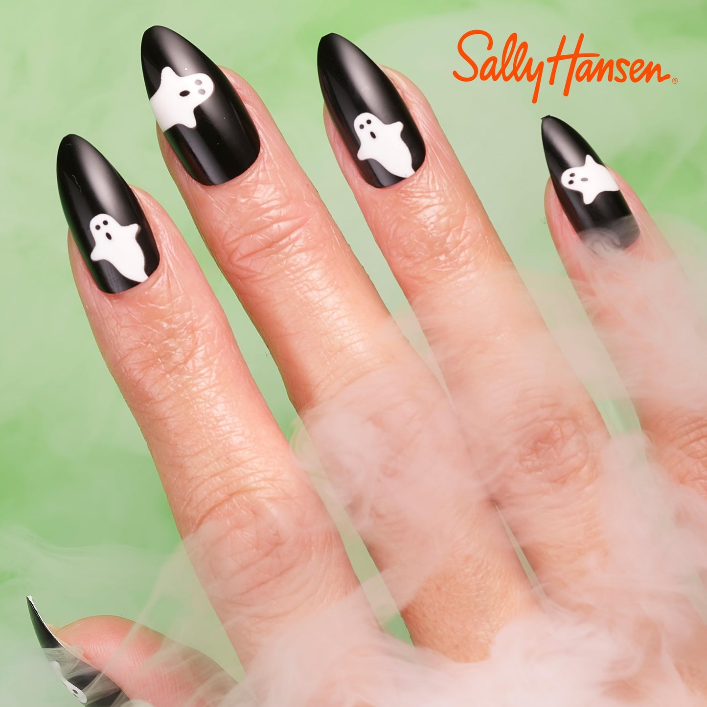 Sally Hansen Salon Effects® Perfect Manicure, Ghoul Power, Uñas postizas, Pestañas adhesivas que no dañan, Lima y Toallita con alcohol incluidos