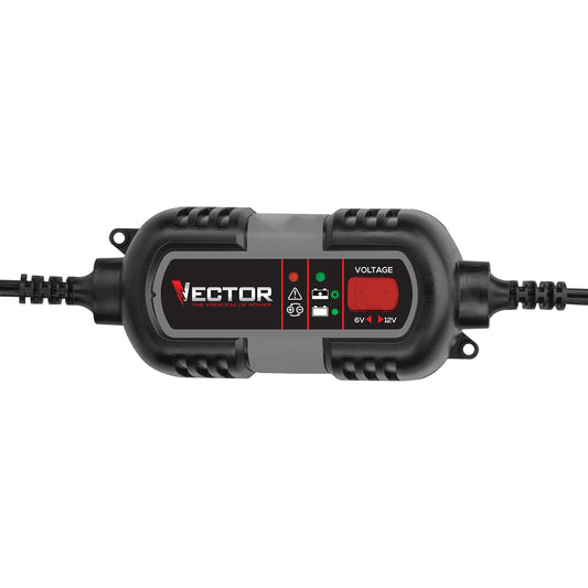 Vector Cargador de batería de 1,5 amperios, mantenedor de batería, Cargador de Trucos, BM315V, 6V y 12V, Totalmente automático