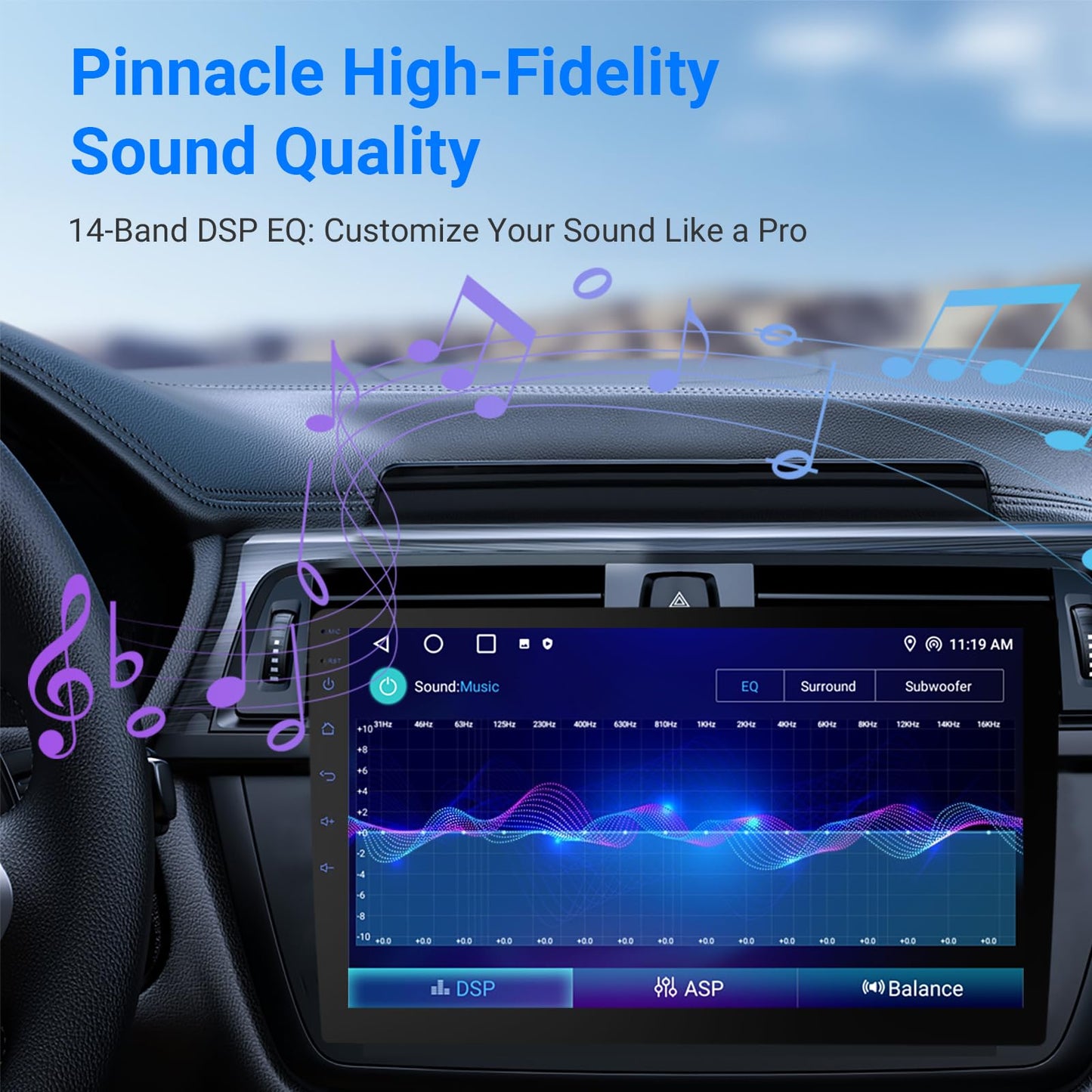 Haudio 10.1 Inch HD Carplay Screen for Car with 720P Touchscreen, Double DIN Car Stereo, 8-Core Processor, Backup Camera, 64GB Storage,GPS Navigation, USB Ports, Quick Reverse