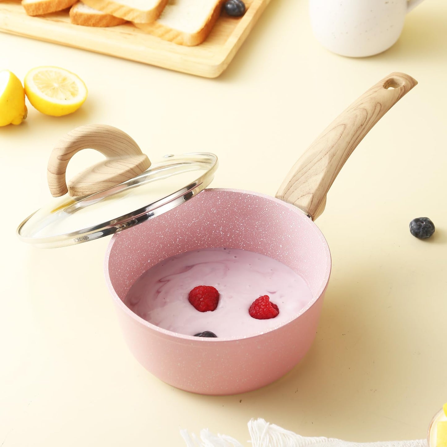 Juego de Ollas y Sartenes Vkoocy Rosa sin PFAS