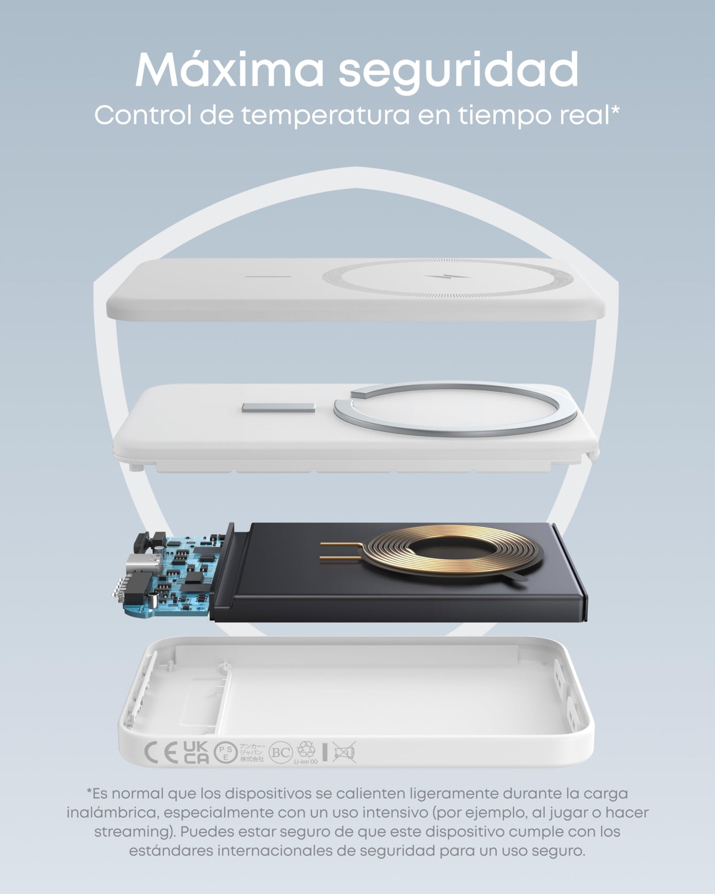 Cargador Portátil Anker 621 Magnético con Power Bank Inalámbrico de 5000 mAh Compatible MagSafe para iPhone 12/13/14/15/16