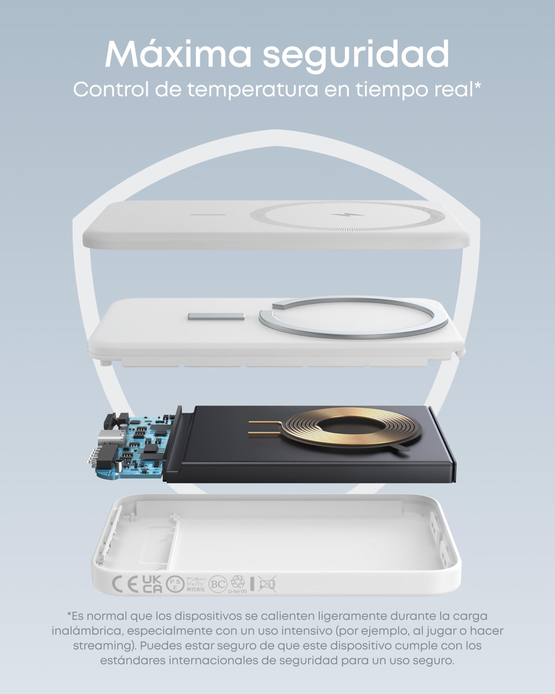Cargador Portátil Anker 621 Magnético con Power Bank Inalámbrico de 5000 mAh Compatible MagSafe para iPhone 12/13/14/15/16