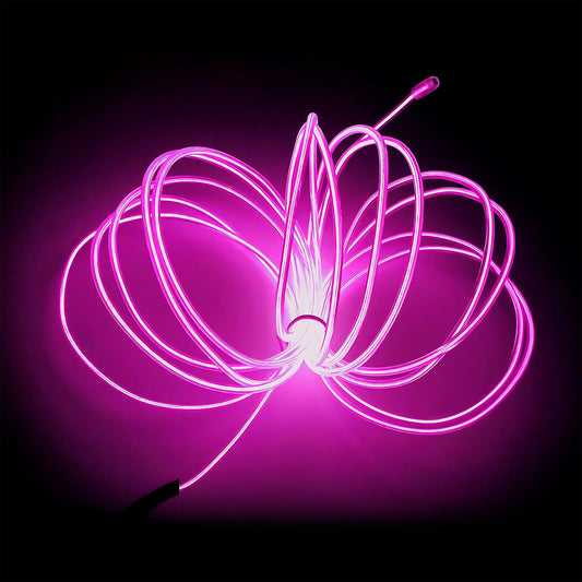 Cable de luz de neón EL de 19,6 ft/6 m, tira de luz LED con 3 modos de iluminación, IP65 resistente al agua, tira led neon cortable para Navidad,decoración bricolaje, fiesta y decoración del hogar