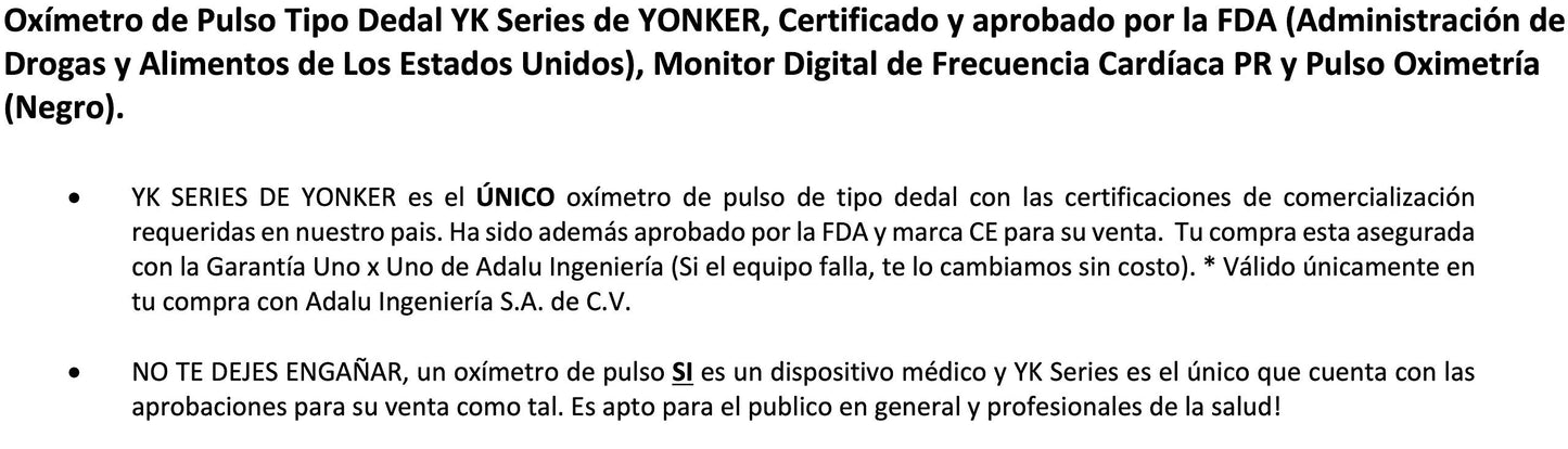 Oxímetro de Pulso Digital PR Oxímetro Negro con Monitor de Frecuencia Cardíaca