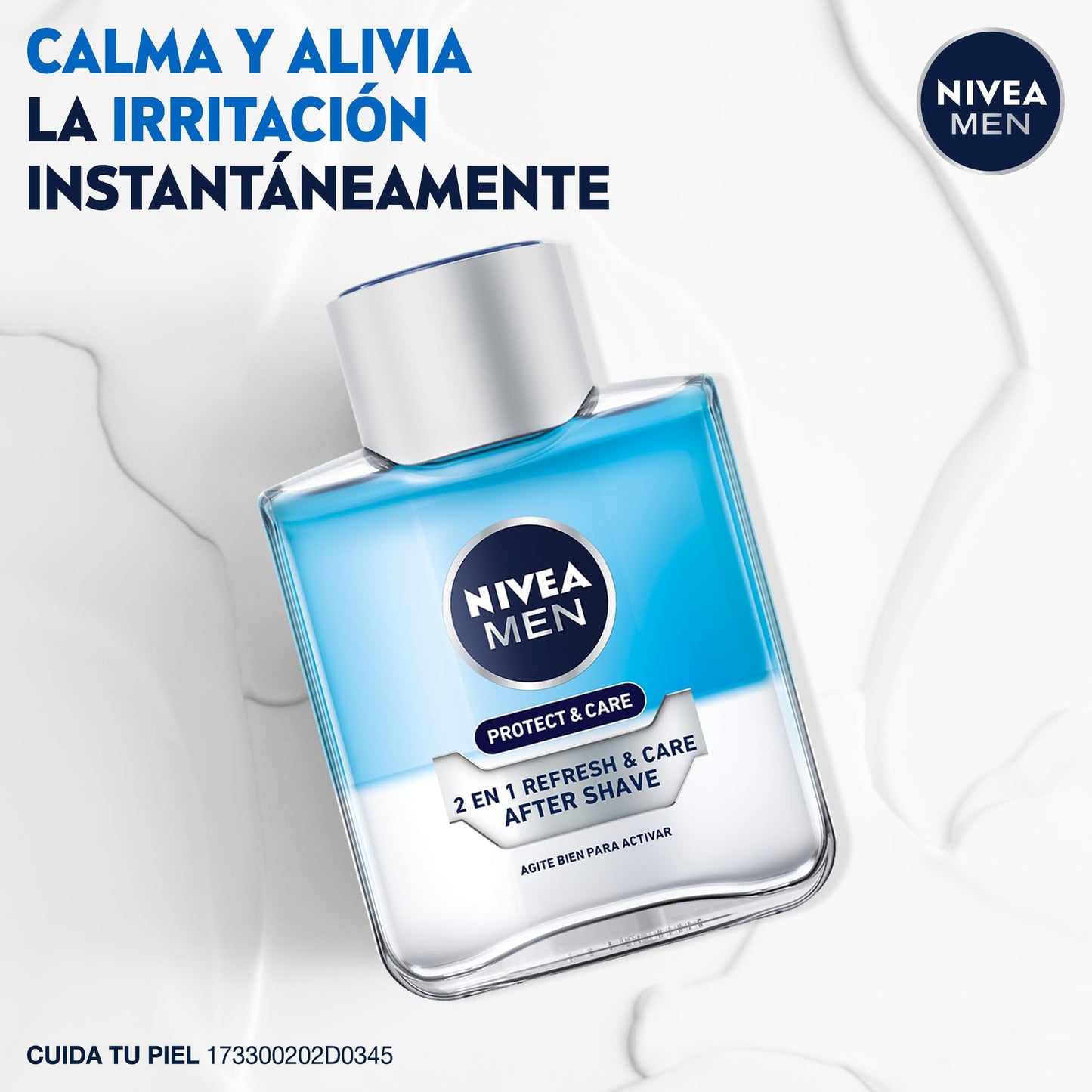 NIVEA MEN After Shave Loción Refrescante Después De Afeitar Protect & Care (100 ml) con Pro Vitamina B5 y Mentól previene la resequedad de la piel, sensación de frescura y fragancia masculina