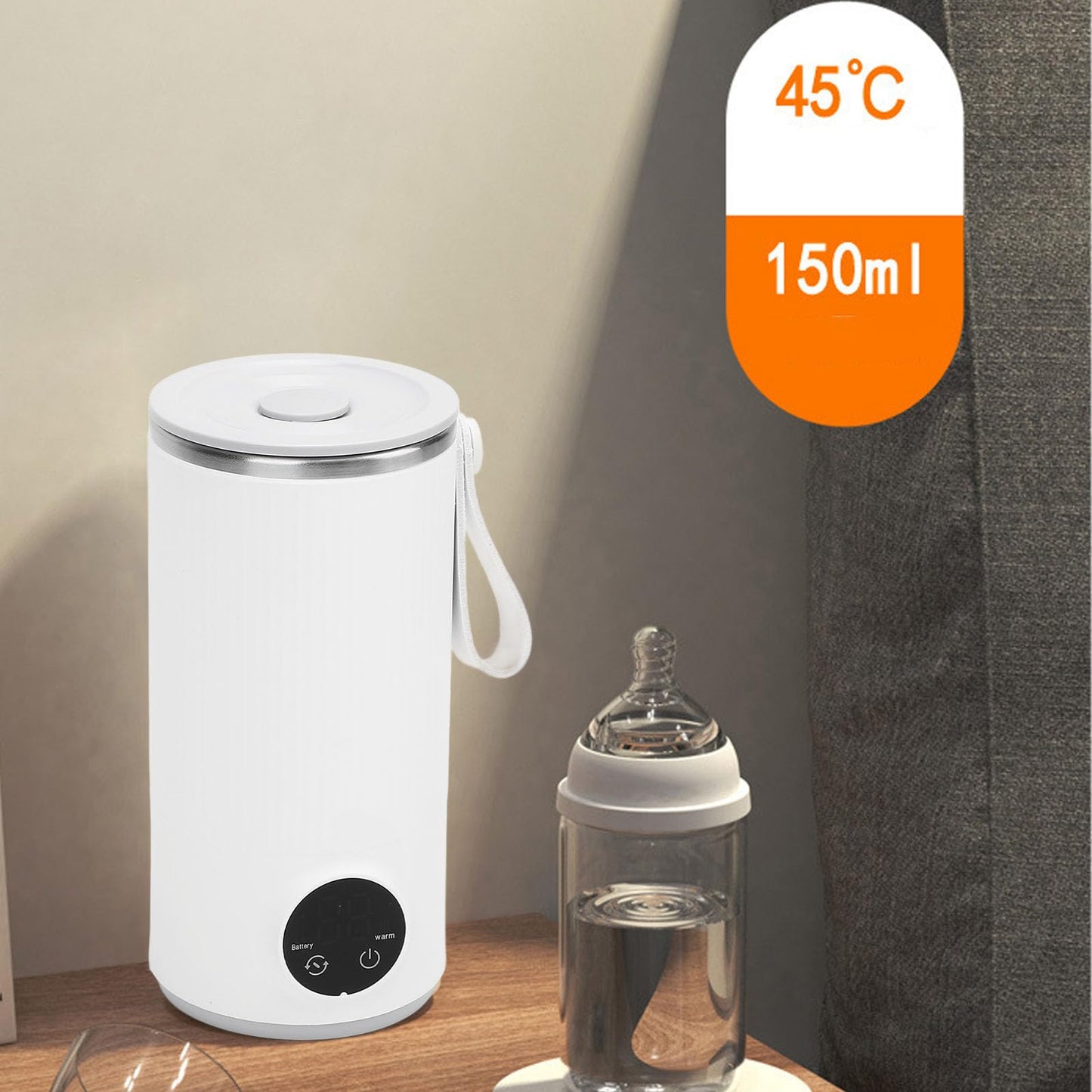 Hervidor Eléctrico de Viaje, Hervidor de Agua Caliente Portátil de 400 Ml con 4 Temperaturas, Hervidor de Agua Automático con LED, Calentador de Agua para café, té, Sopa de Leche