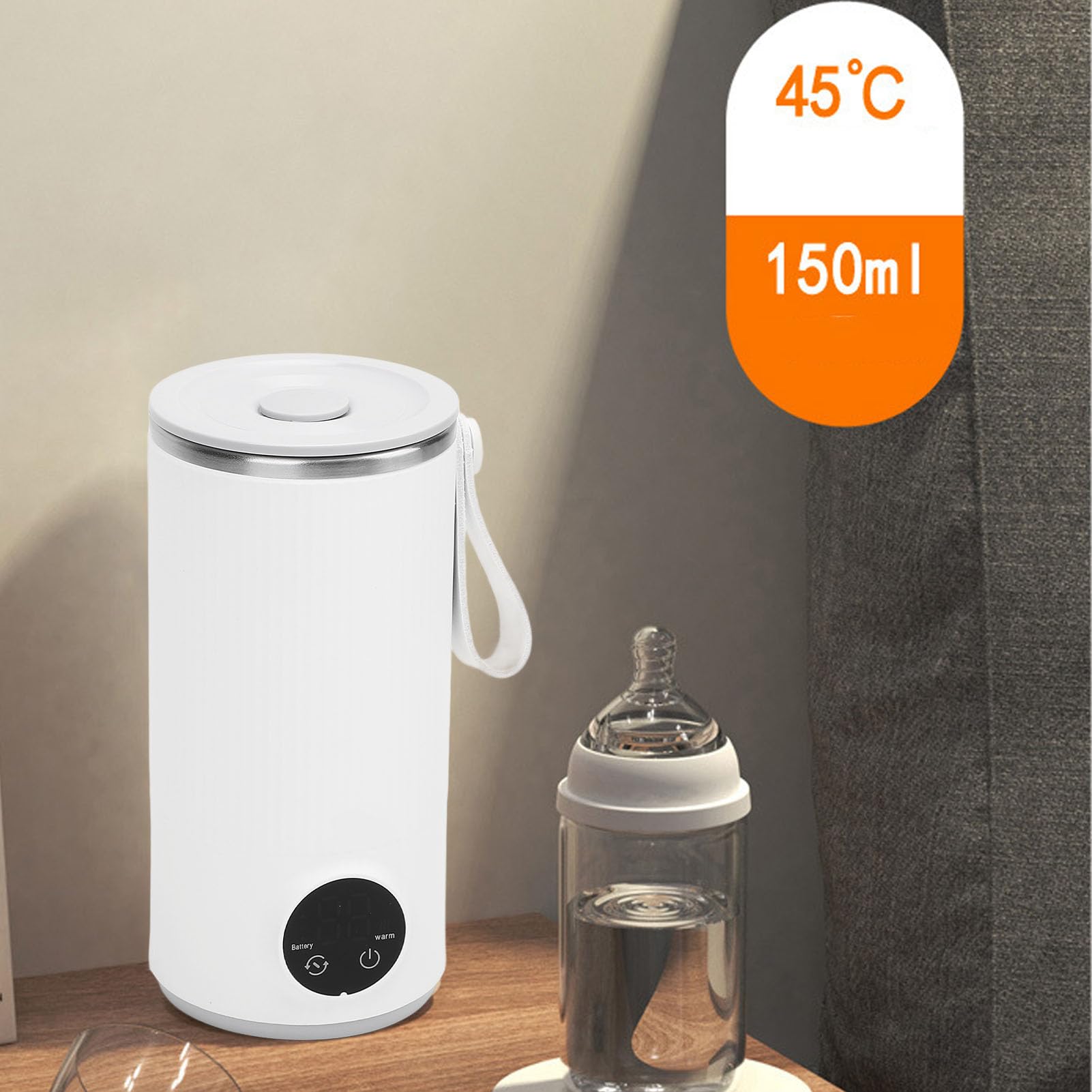 Hervidor Eléctrico de Viaje, Hervidor de Agua Caliente Portátil de 400 Ml con 4 Temperaturas, Hervidor de Agua Automático con LED, Calentador de Agua para café, té, Sopa de Leche
