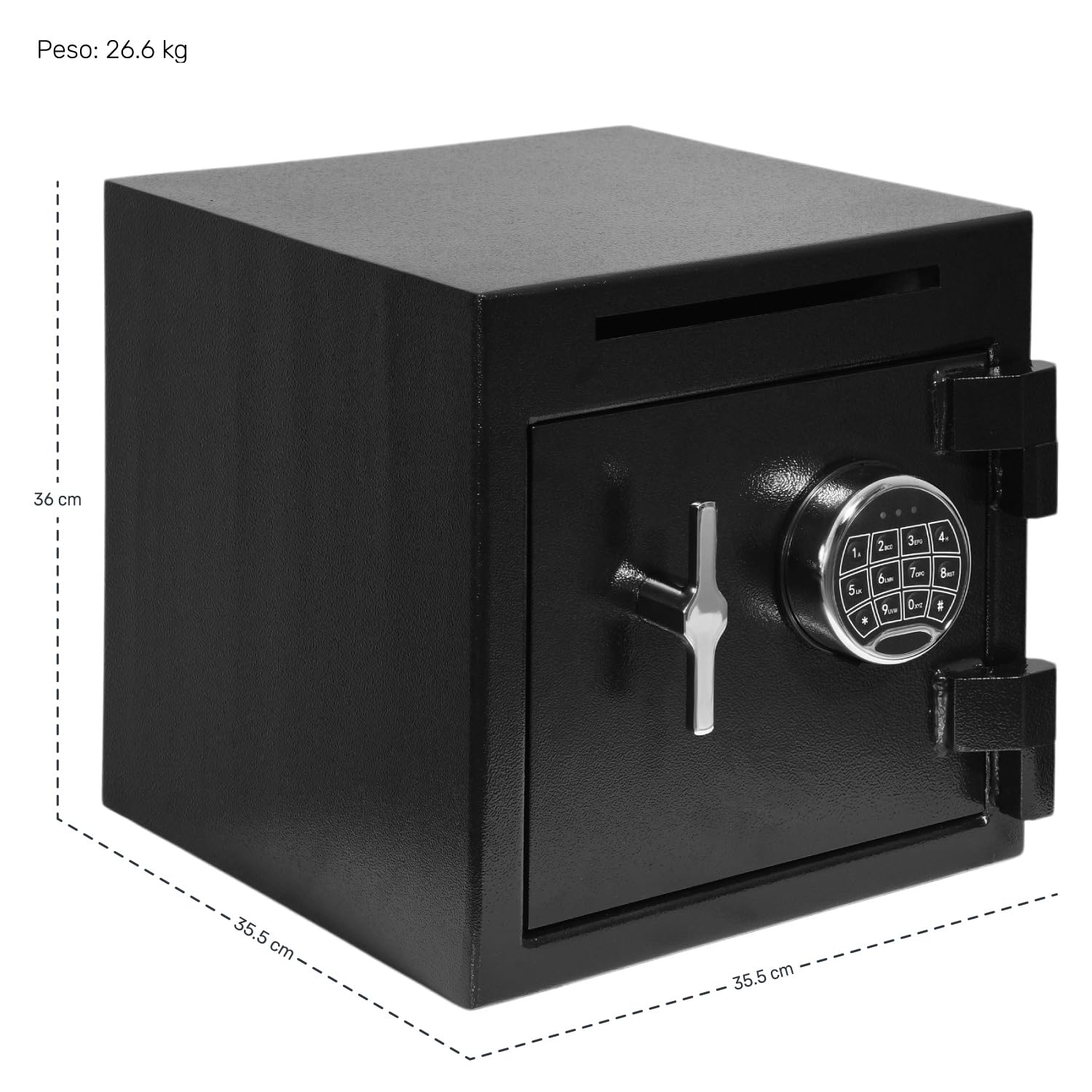 Caja Fuerte Seguridad Rack & Pack Negra Electrónica con Combinación Digital para Dinero Documentos y Joyas