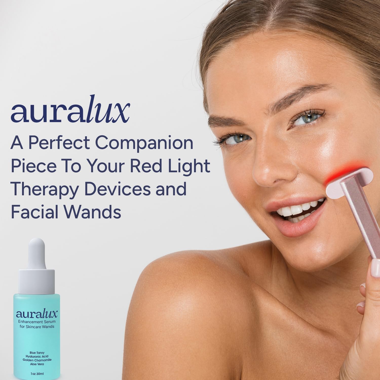 Berkland- Suero activador de terapia de luz roja para rostro y cuello: para varita facial, terapia de luz roja y microcur