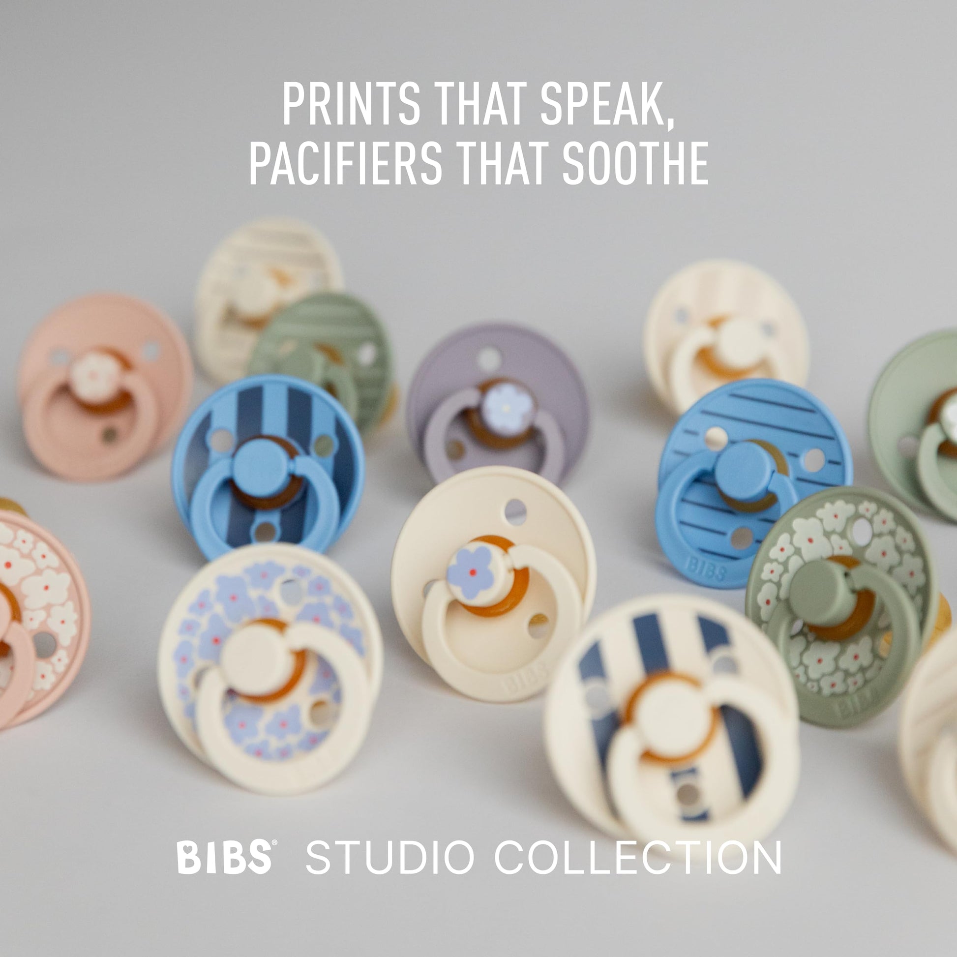 BIBS 5713795259687 PACIFIER, Ivory Steel Blue Mix, 2 piezas