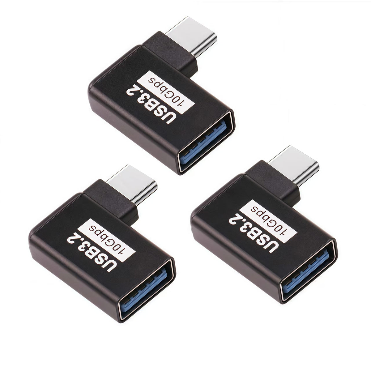 Adaptador USB 3.2 a USB C OTG de 10Gbps en Ángulo de 90° para MacBook Pro 2020 y más Dispositivos Tipo C