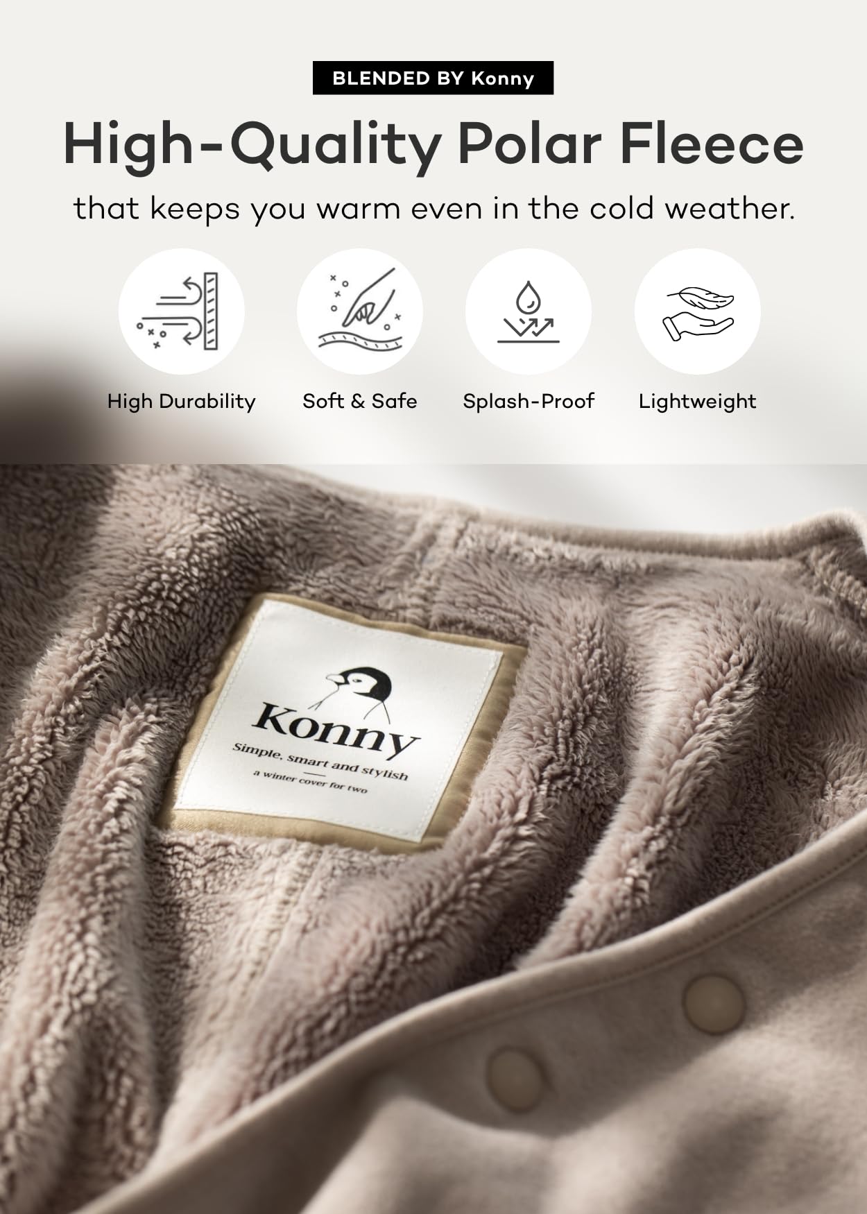Konny - Funda de invierno para bebé, chamarra de forro polar para mujer, chamarra de maternidad, chaleco con capucha (azul cielo, talla grande)