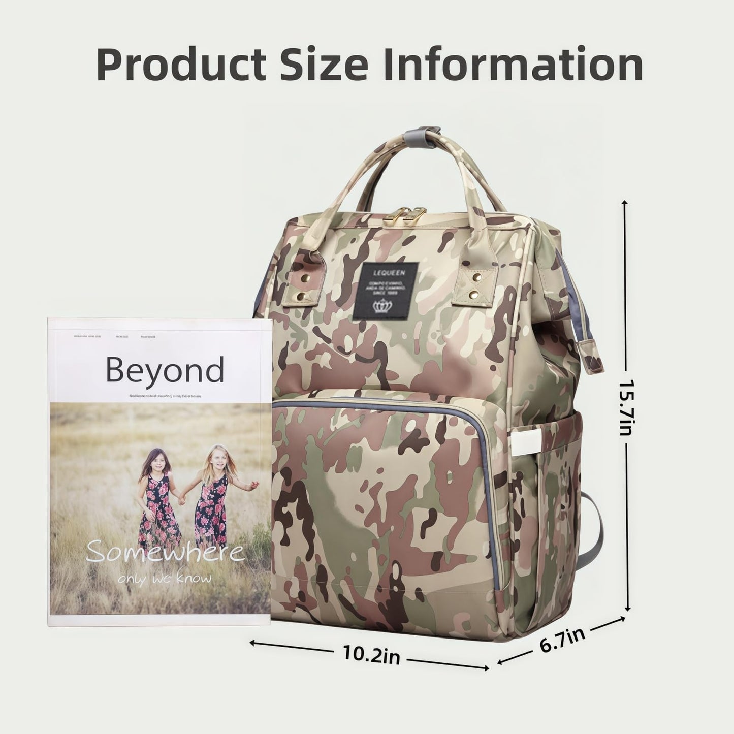QIXINGHU Bolsa de Pañaleras Multifunción para el Cuidado del Bebé, Bolsas de Pañales Amplias y Abiertas de Gran Capacidad, Mochila de Viaje, Impermeable, Ligera, Tamaño (LWH): 10.26.715.7 cm
