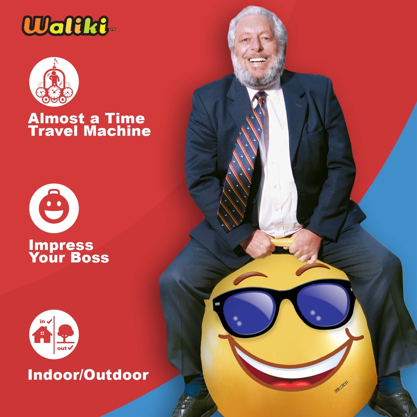 Pelota Saltarina de WALIKI Toys Emoji con Bombeo Incluido para Adultos