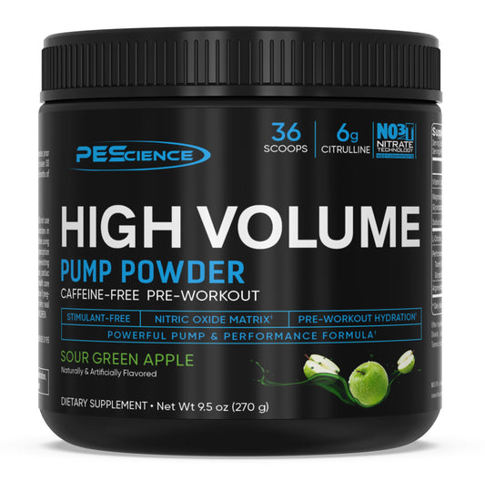 PEScience - Pre-entrenamiento sin estimulación de alto volumen, manzana verde agria, 36 cucharadas