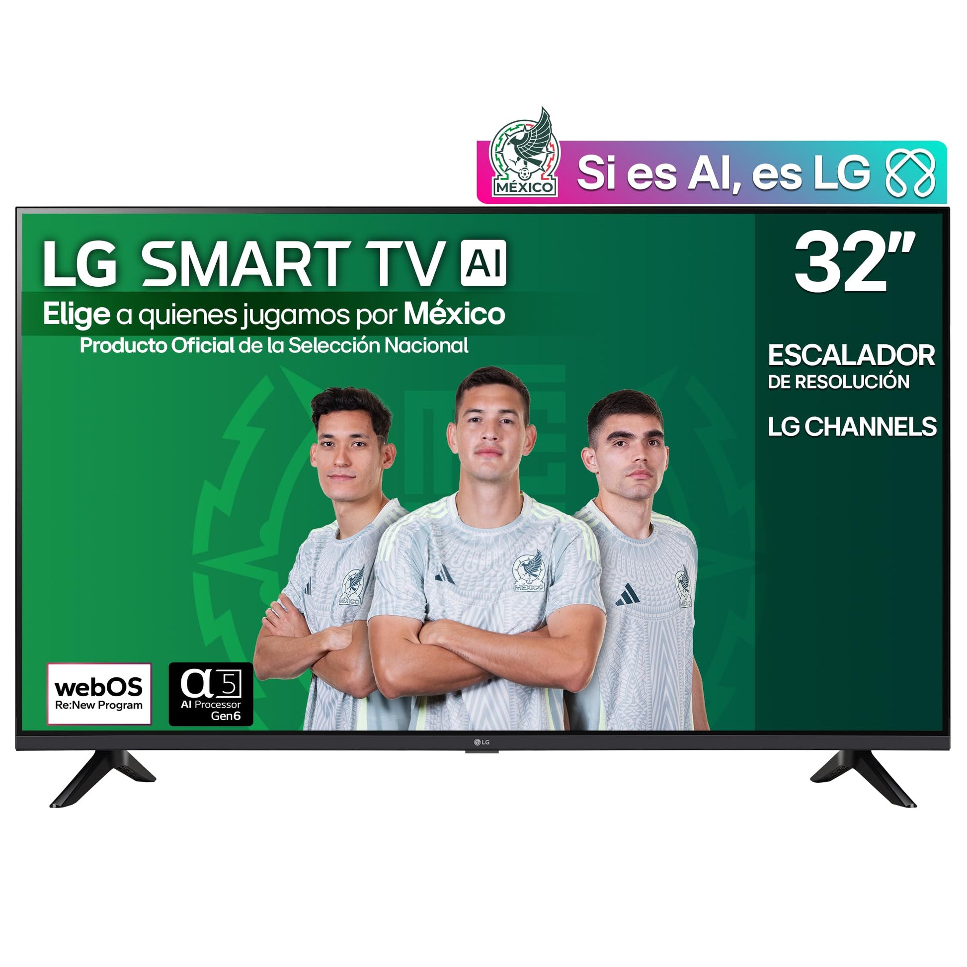 LG Pantalla 32 Pulgadas Smart TV webOS AI 2025 32LR600BPSC | HDR10 / HLG | Game Optimizer | Modo HGIG Channels | AI Sound | Escalador de resolución | Bluetooth | Sport Alert