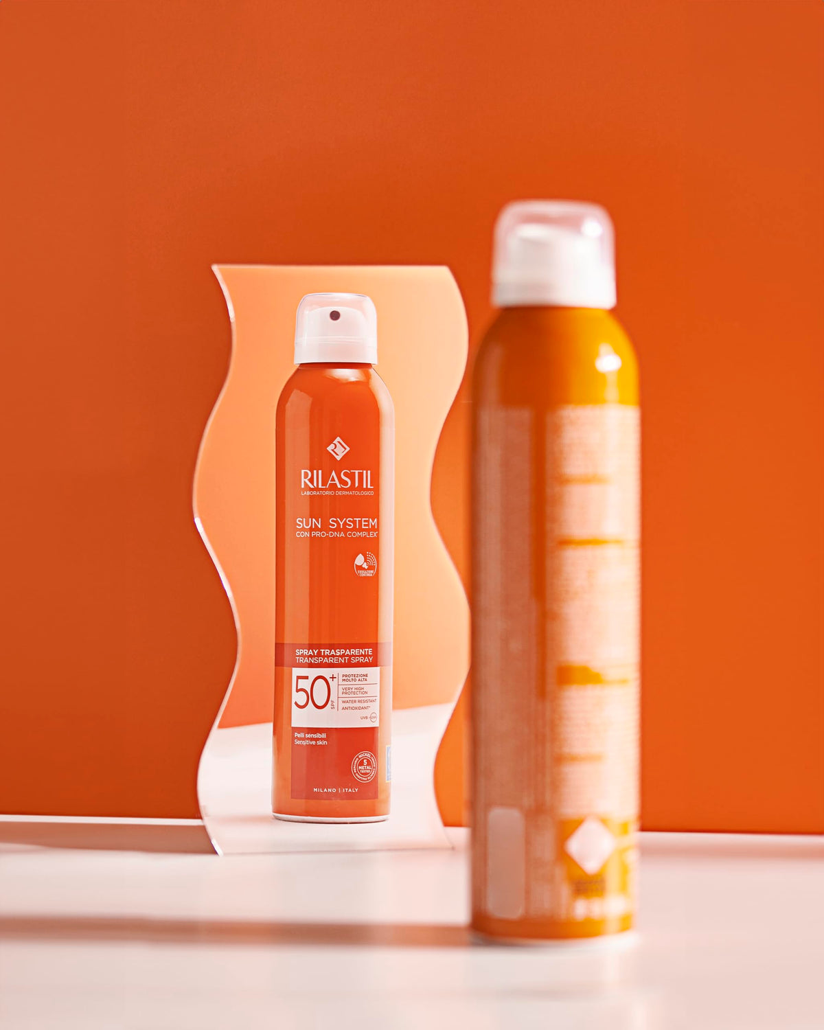 Rilastil Sun System - Transparent Spray SPF50+ Protezione Solare Corpo, 200ml