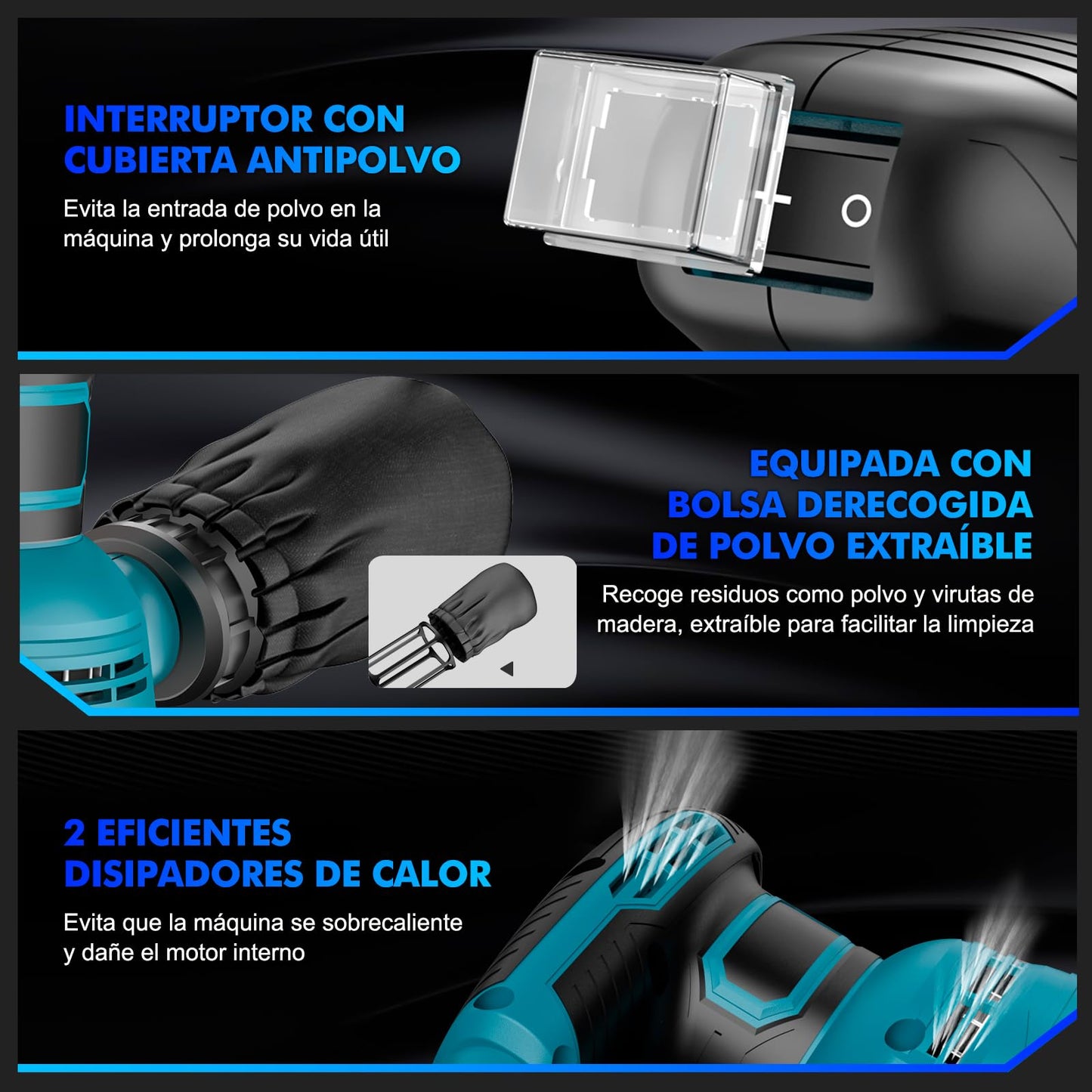 Pulidora Orbital Lostrain 5 Pulgadas Velocidad Variable para Auto, Madera y Piso