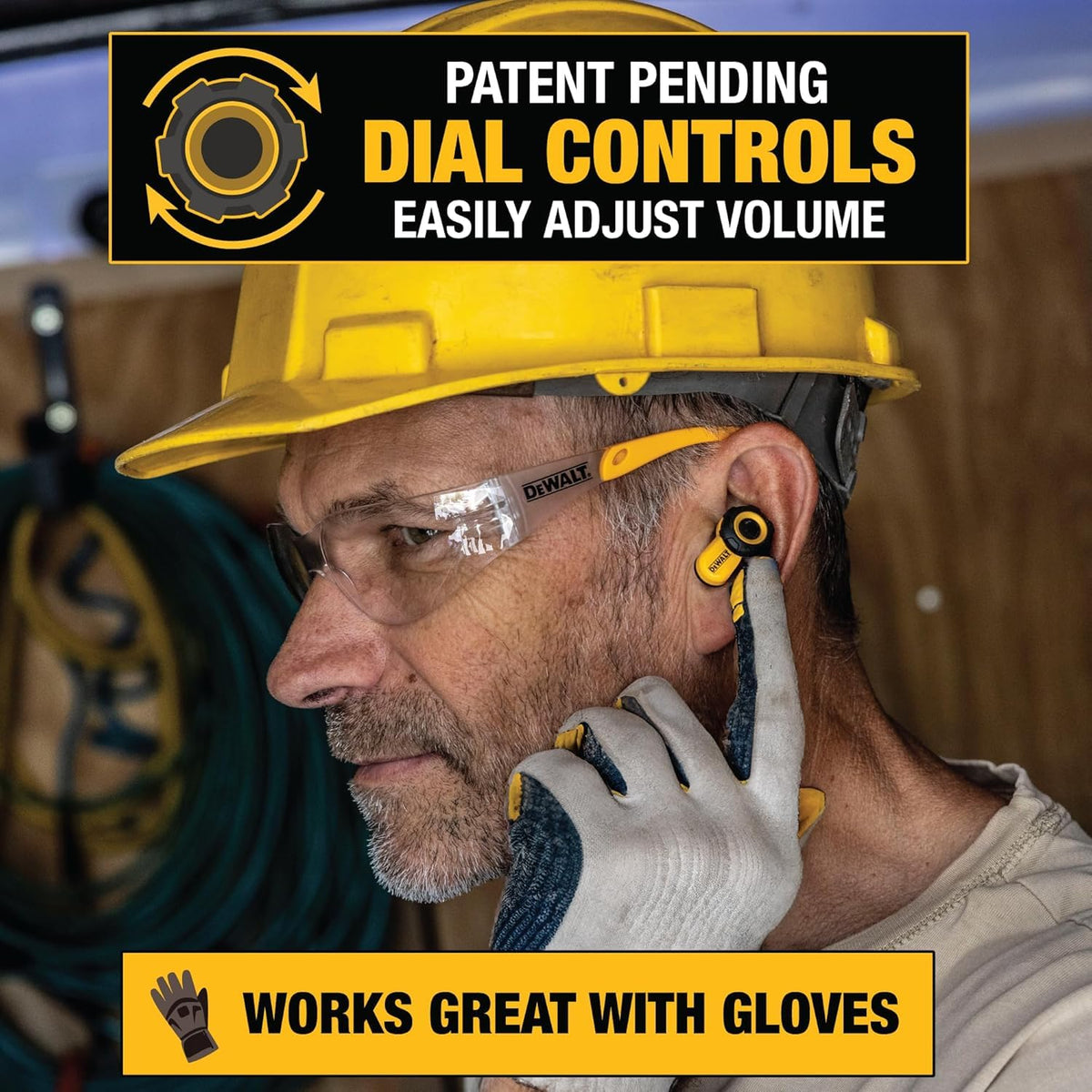 Auriculares Inalámbricos Bluetooth DEWALT Negro con Reducción de Ruido Jobsite Pro X2 ANC True