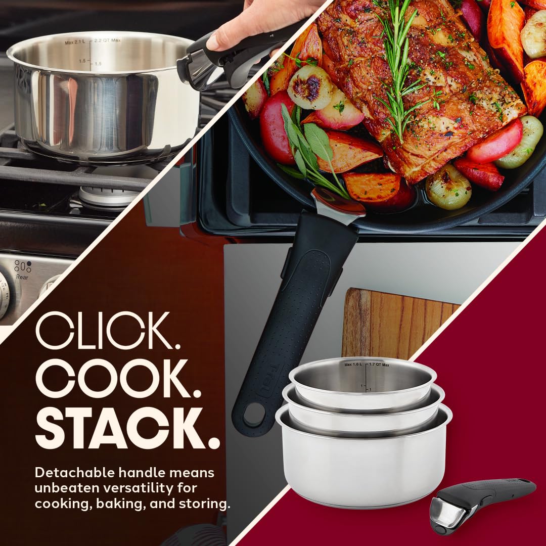 Juego de Utensilios de Cocina T-fal Ingenio Expertise Acero Inoxidable Aptos para Horno y Lavaplatos