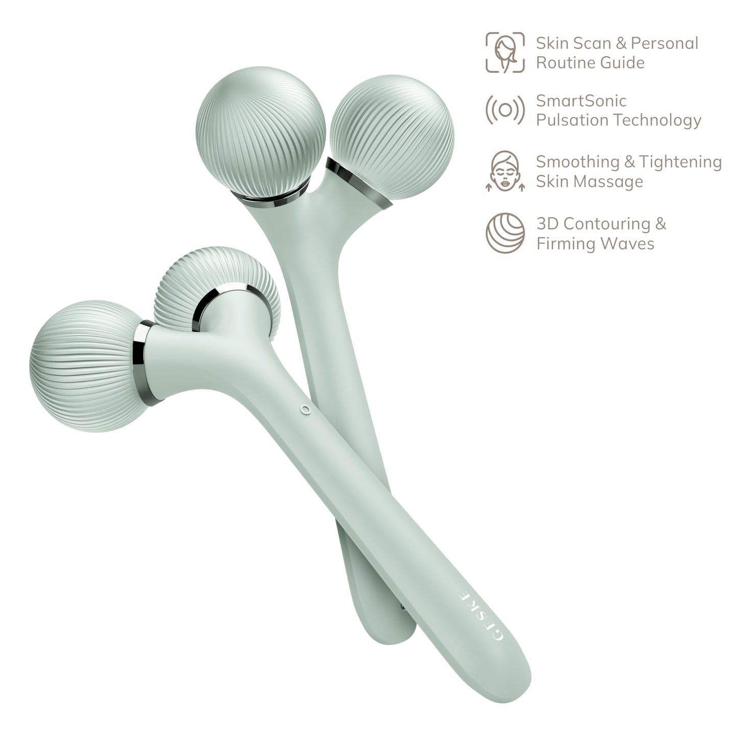 GESKE | Rodillo facial y corporal sónico SmartAppGuided™ | 4 en 1 | rodillo derma | Dispositivo para rostro y cuerpo | rodillo derma | Rodillo facial profesional | Reafirma y define cuerpo y rostro