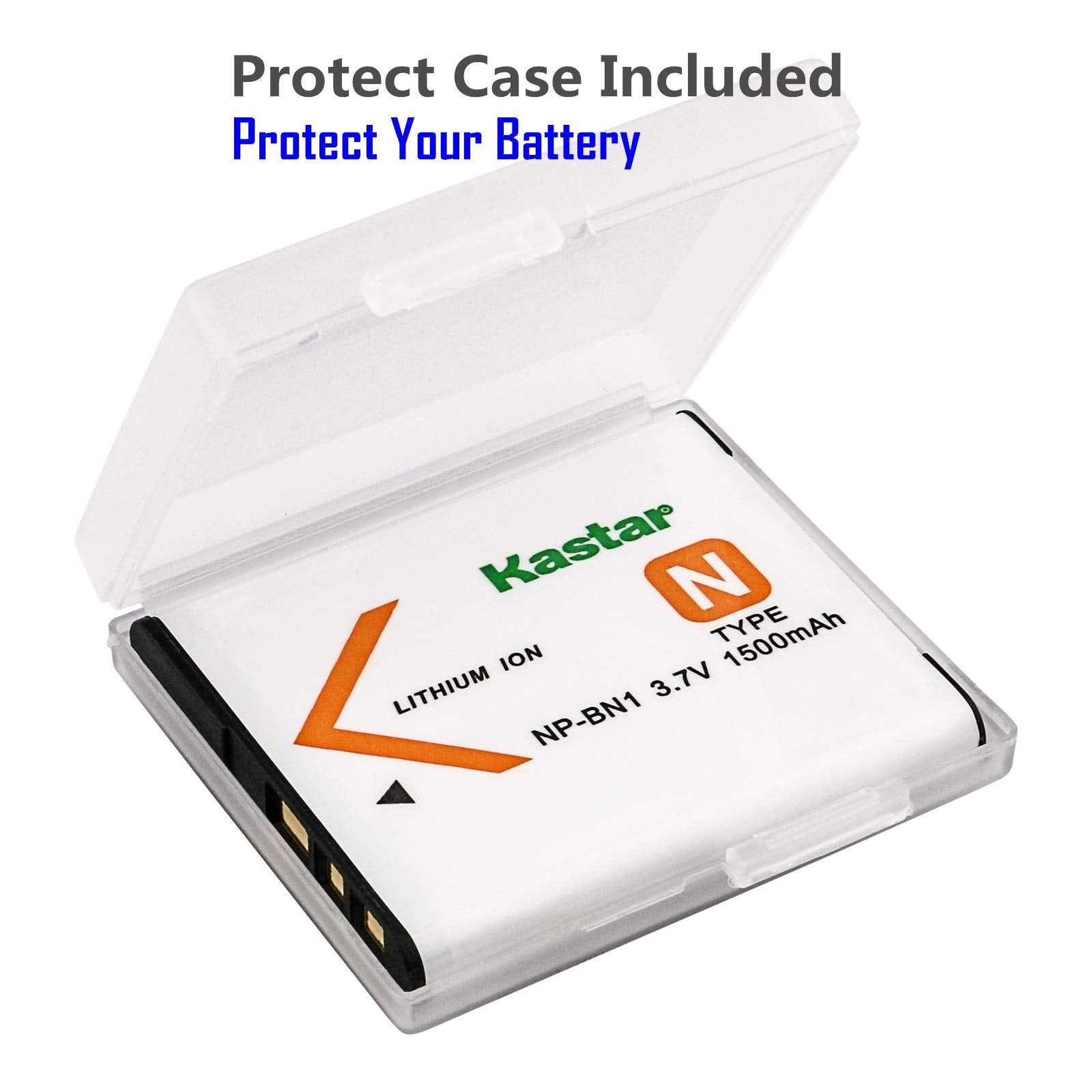 Kastar 1x Battery + Charger for Sony NP-BN1 & Sony Cyber-shot DSC-W800 DSC-W830 DSC-WX10 DSC-WX100 DSC-WX150 DSC-WX200 DSC-WX220 DSC-WX30 DSC-WX5 DSC-WX50 DSC-WX60 DSC-WX7 DSC-WX70 DSC-WX80 DSC-WX9