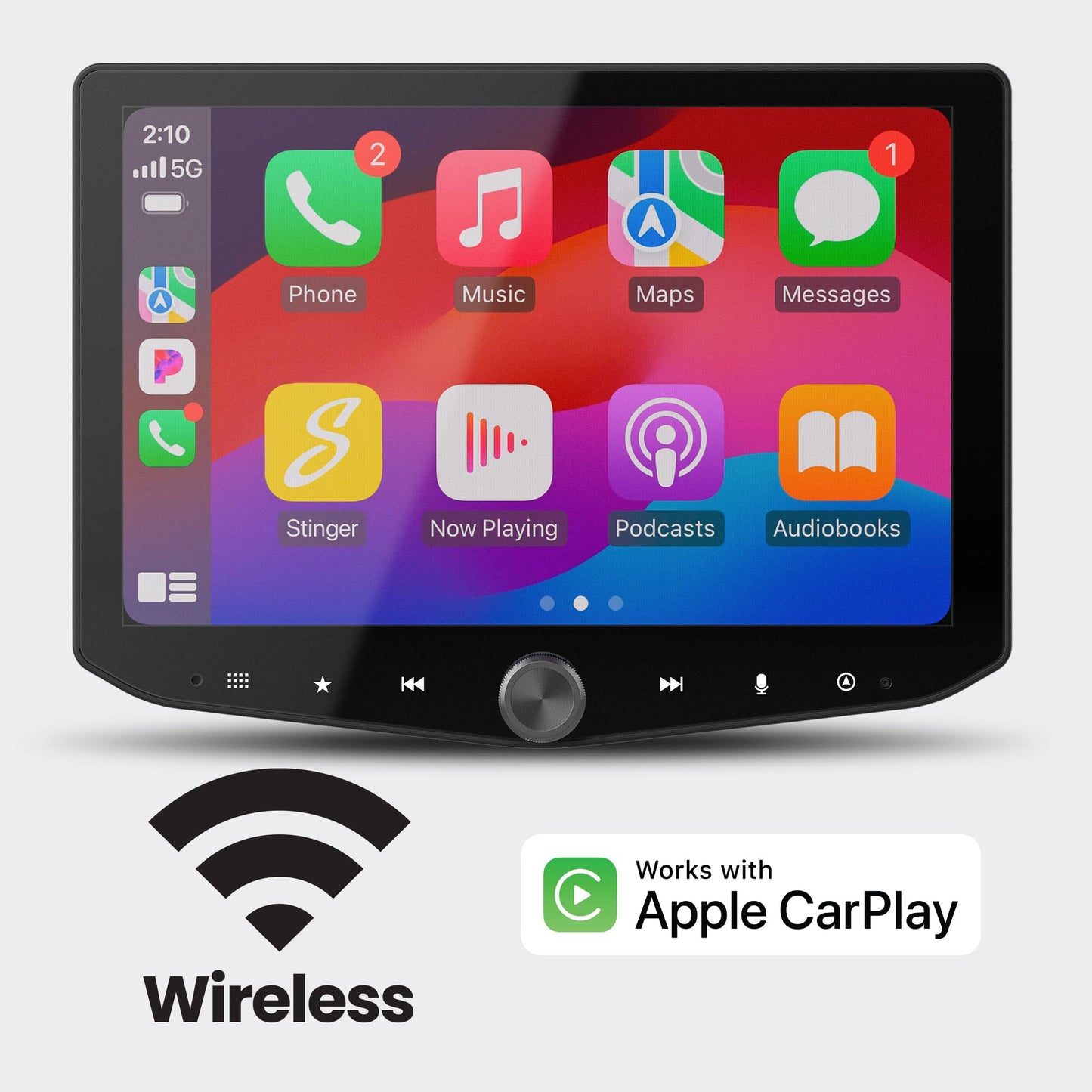 Stinger HEIGH10+ Wrangler JK (2011-18) visualización táctil HD de 10.1 pulgadas, estéreo para coche, radio automática inalámbrica certificada Apple CarPlay/Android, unidad principal receptor Bluetooth