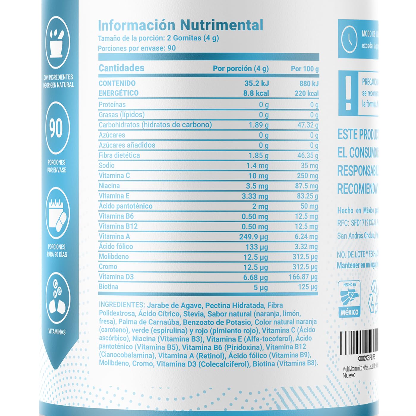 B Life Company Mult Blend Kids Gummies 180 gomitas SIN AZÚCAR añadida. Ingredientes naturales: Vitaminas y Minerales. Mult Blend Kids.