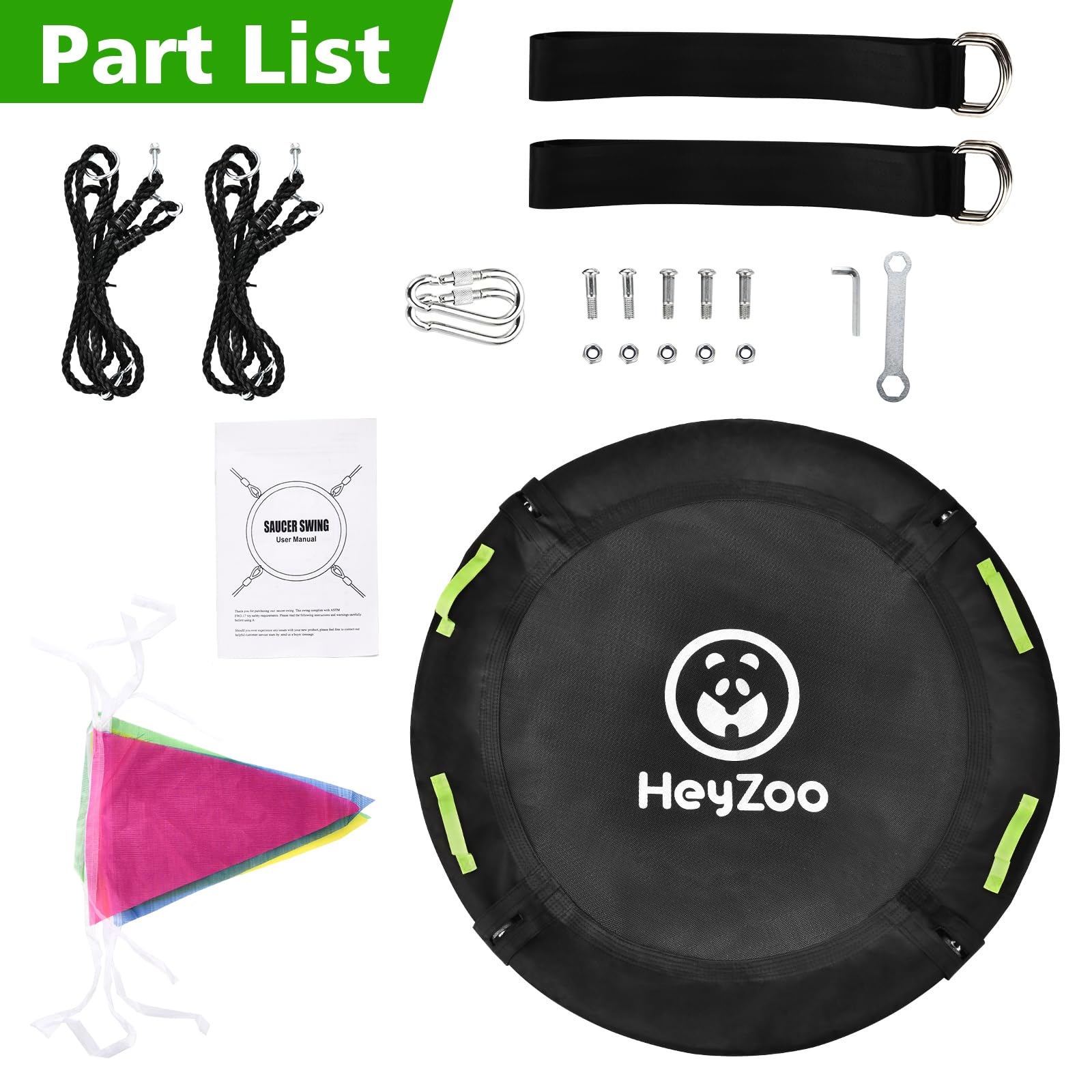 HeyZoo - Columpio de árbol de 48 pulgadas, platillo más grande para toda la familia, capacidad de peso de 900 libras, con correas ajustables para colgar, para patio trasero al aire última