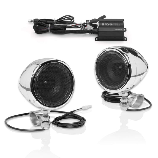 Boss Audio MC420B Bluetooth Enabled Motorcycle/UTV Speaker and Amplifier System, 3" Waterproof