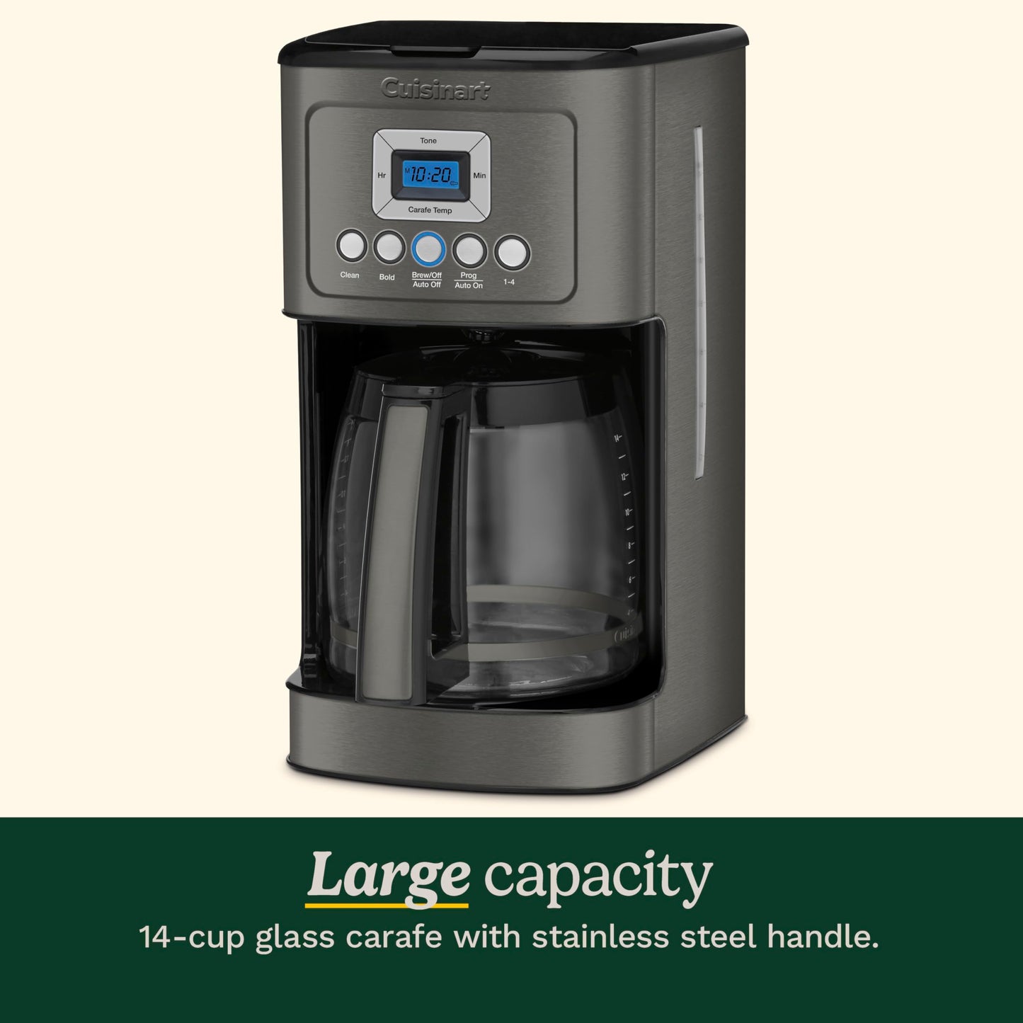 Cuisinart DCC-3200BKSP1 Perfectemp CoffeeMaker Coffee Maker, 14 Cup, Black Stainless Steel