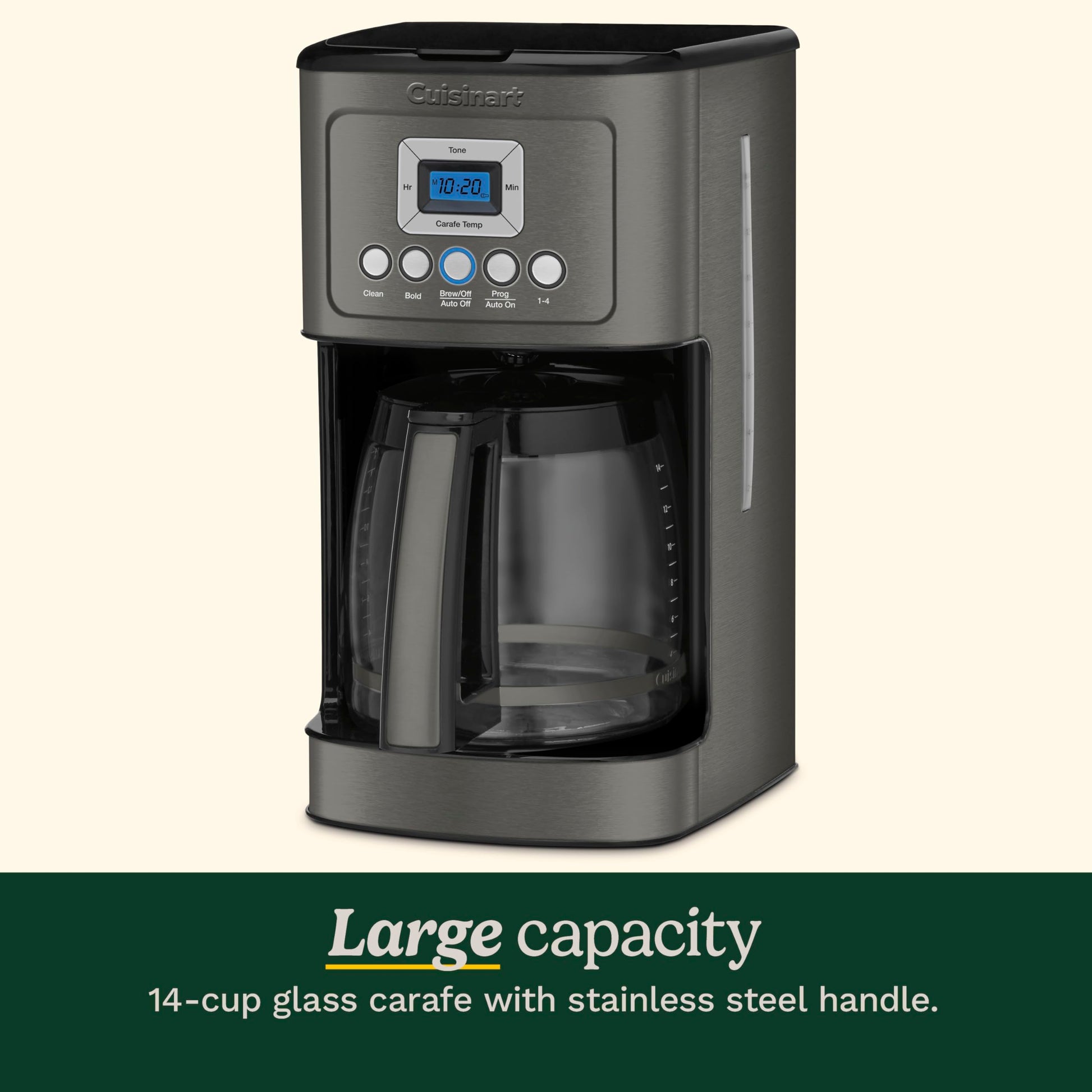Cuisinart DCC-3200BKSP1 Perfectemp CoffeeMaker Coffee Maker, 14 Cup, Black Stainless Steel