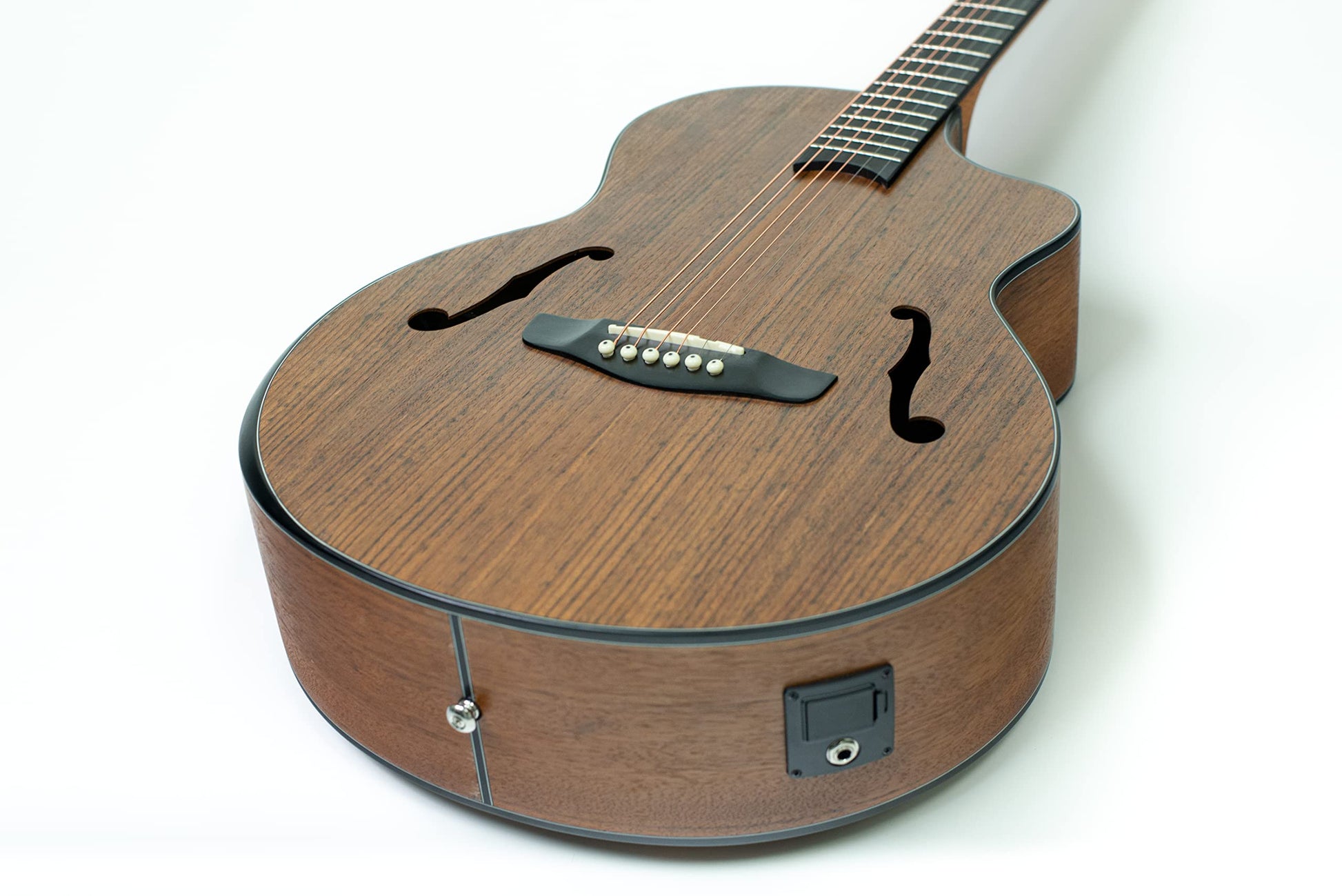 Deviser Guitarra Electroacústica Ls-580 Diseño Jazz, Mate Con Funda, cuerdas de metal, Sonido de Buena Calidad