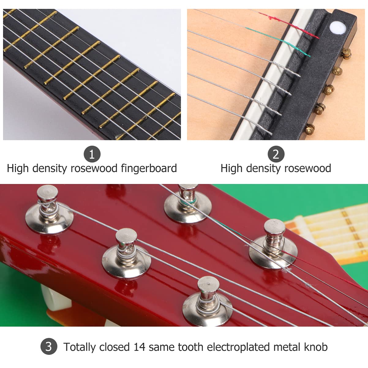 Ciieeo 21 Acústicas Guitarra Pequeña Guitarra Acústica Clásica Con Cuerda De Selección Para Principiantes Niños Adultos Instrumento Musical (Beige) Guitarra Electroacústica
