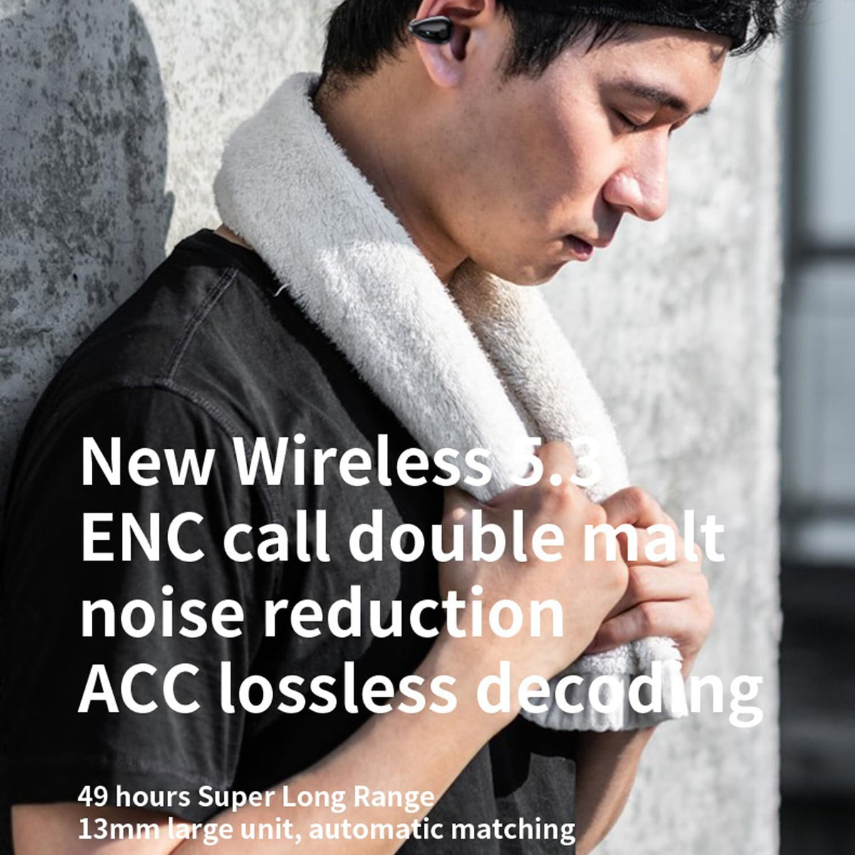 Auriculares Inalámbricos Cujiadi Negro de Oído Abierto Bluetooth para Entrenamiento y Conducción