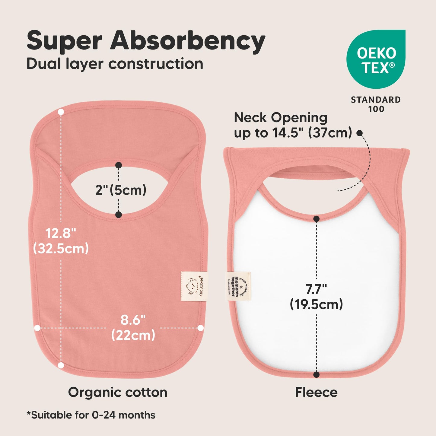 KeaBabies Paquete de 8 baberos para bebé, unisex, resistentes al agua, para niños y niñas, con diseño de mariposas
