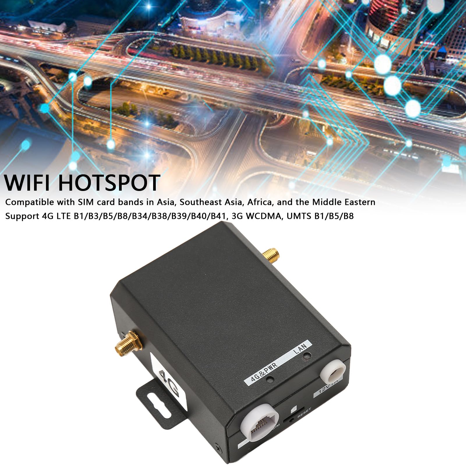 Diydeg Router 4G LTE Industrial, Router WiFi 150Mbps con Ranura para Tarjeta SIM, 2 Antenas externas, módem Router Celular inalámbrico en Asia, Sudeste Asiático, África, Oriente Medio