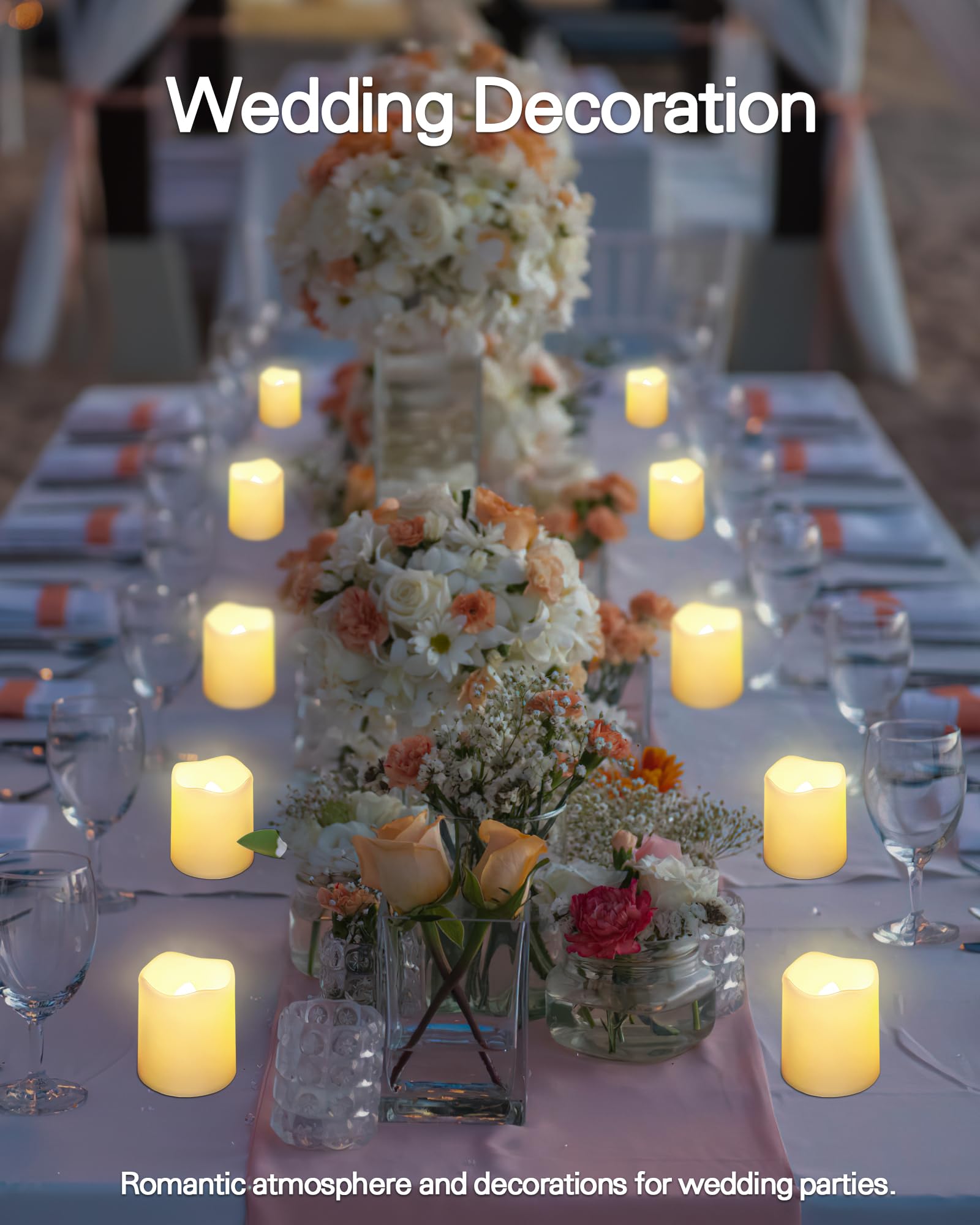 Velas Votivas SHYMERY Luz Blanca Cálida Parpadeante Realistas 12 Unidades