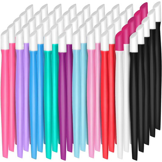50 piezas de empujador de cutículas de goma con mango de plástico para uñas de hombres y mujeres, regalo de Navidad o San Valentín (colores clásicos)