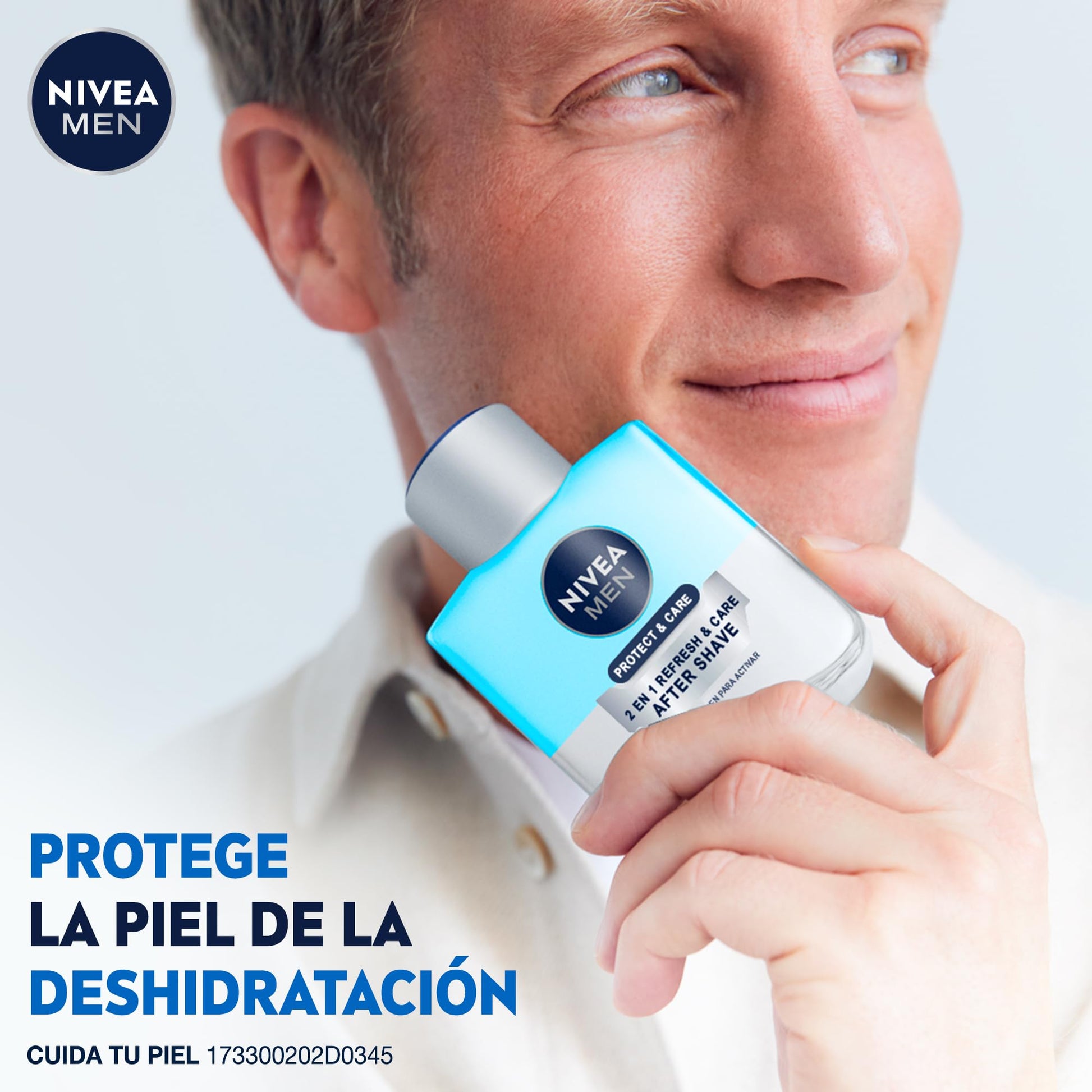 NIVEA MEN After Shave Loción Refrescante Después De Afeitar Protect & Care (100 ml) con Pro Vitamina B5 y Mentól previene la resequedad de la piel, sensación de frescura y fragancia masculina