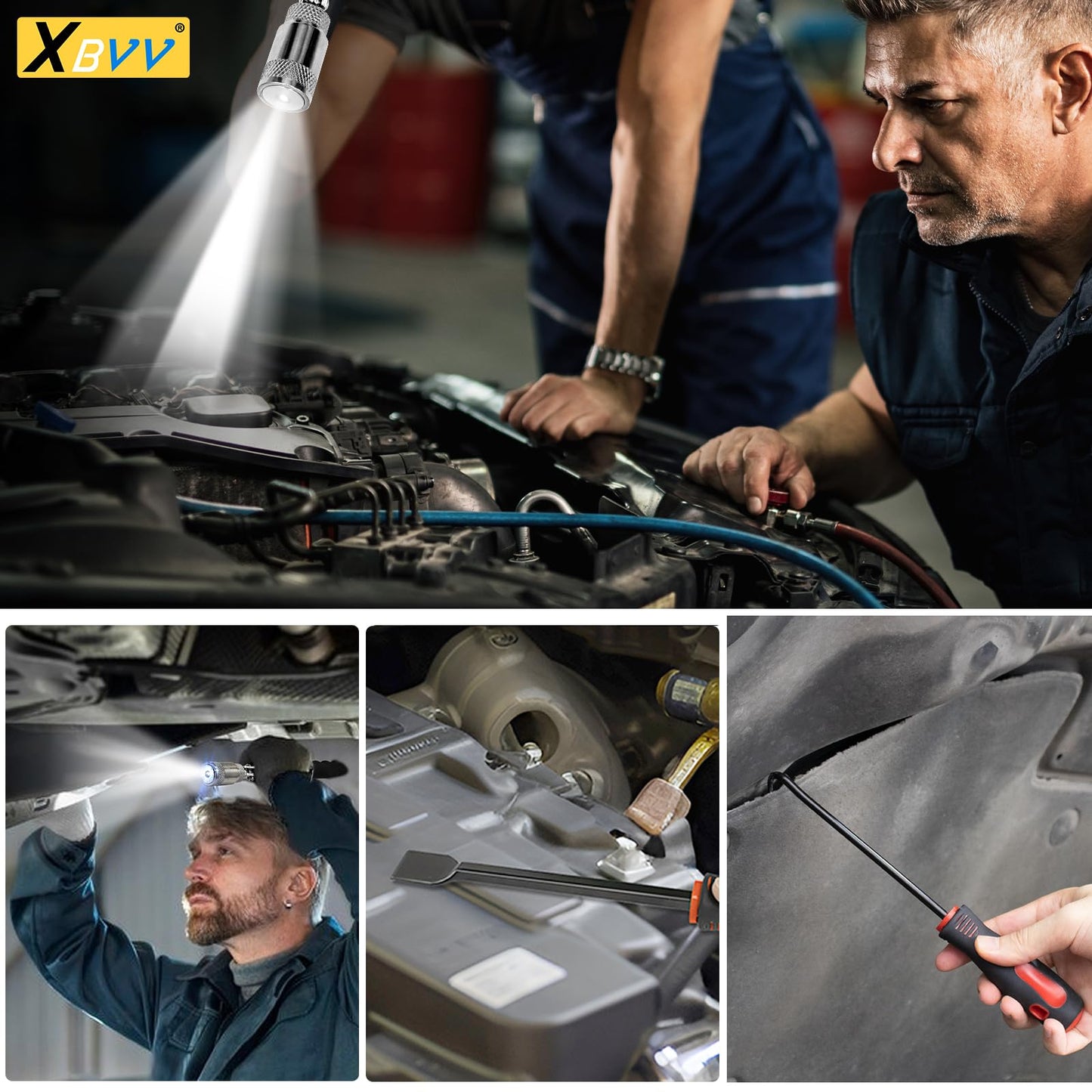 Kit de Herramientas XBVV 11 Piezas con Raspador y Magnético Telescópico para Reparación de Coche