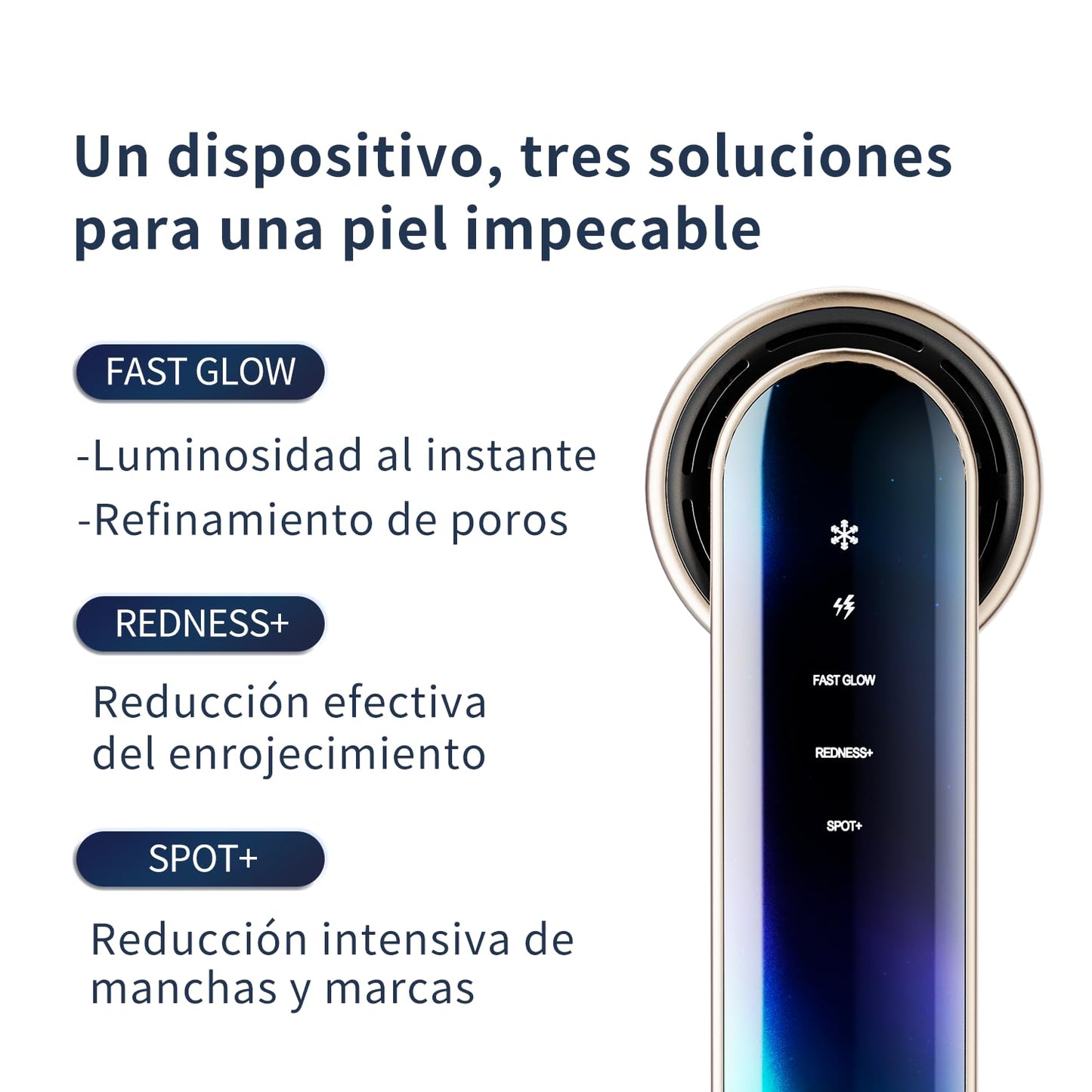 JOVS Blacken PLUS Dispositivo de Belleza Facial con Tecnología de Luz Pulsada Dinámica (DPL), Enfriamiento de Hielo, 3 Modos, Efecto Antienvejecimiento, Rejuvenecimiento y Reducción de Manchas y Marcas de la Piel