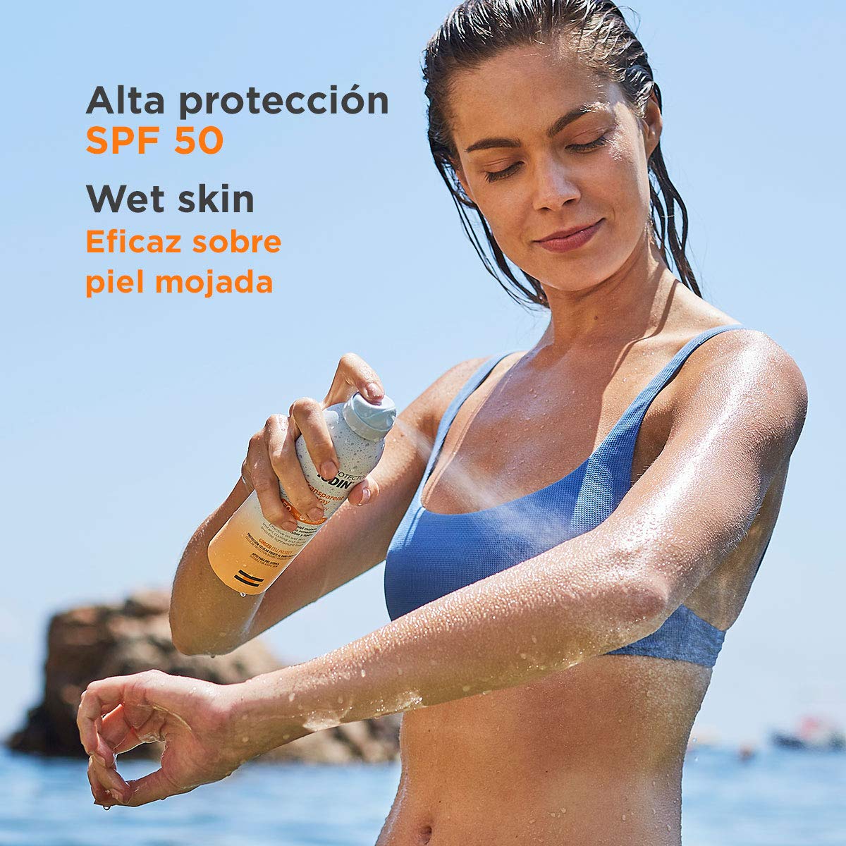 Isdin Fotoprotector spf 50 + Transparent Spray Wet Skin 250 ml - Protector Solar + Fotoprotector spf 50 + Gel Crema Dry Touch 50 ml - Protector Solar