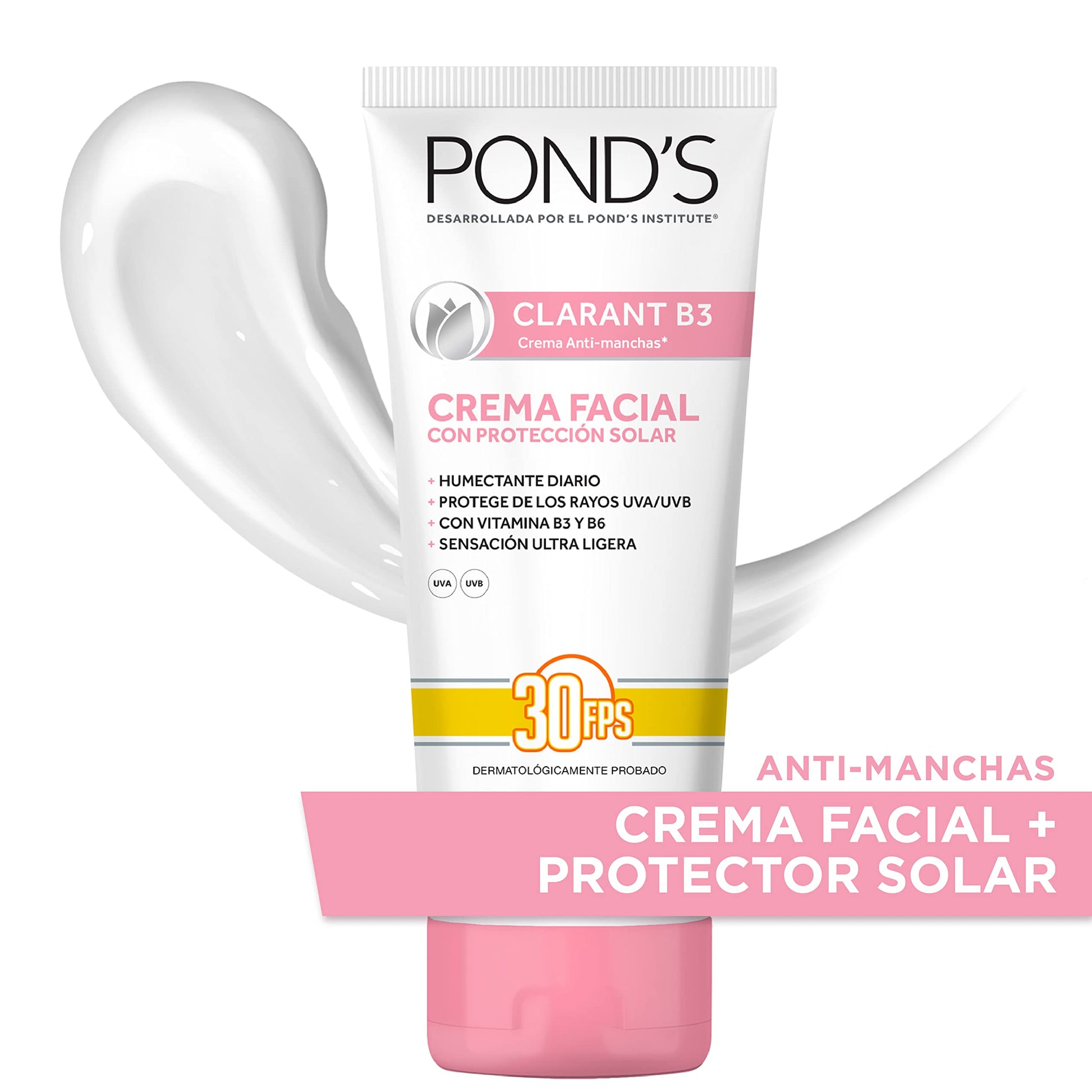 Pond's Crema Facial Clarant B3 con Factor de Protección Solar 30, 200 g + Crema Facial Anti-manchas Clarant B3 Piel Balanceada a Grasa 200 g