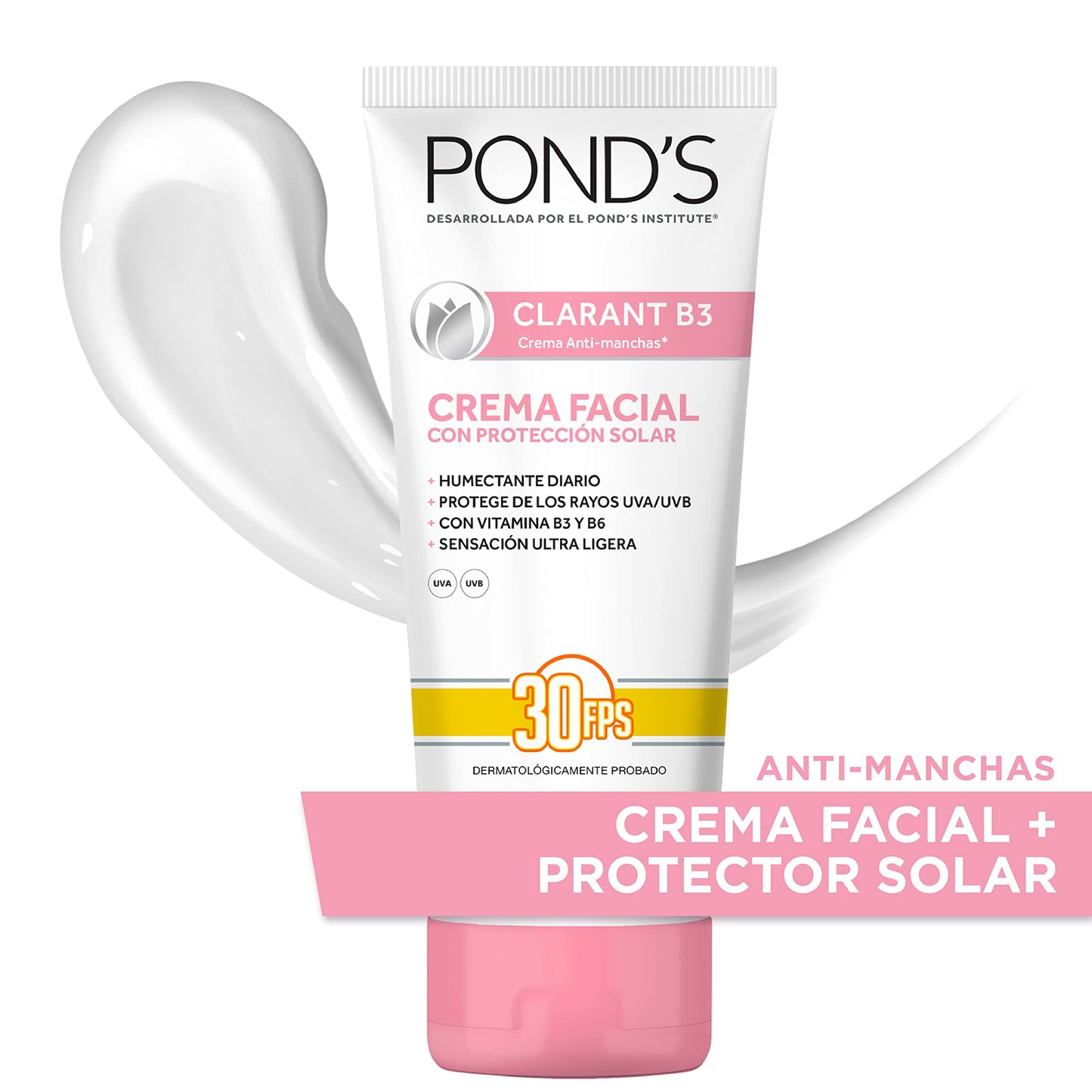 Pond's Crema Facial Anti-manchas Clarant B3 Piel Balanceada a Seca 400 g + Crema Facial Clarant B3 con Factor de Protección Solar 30, 200 g