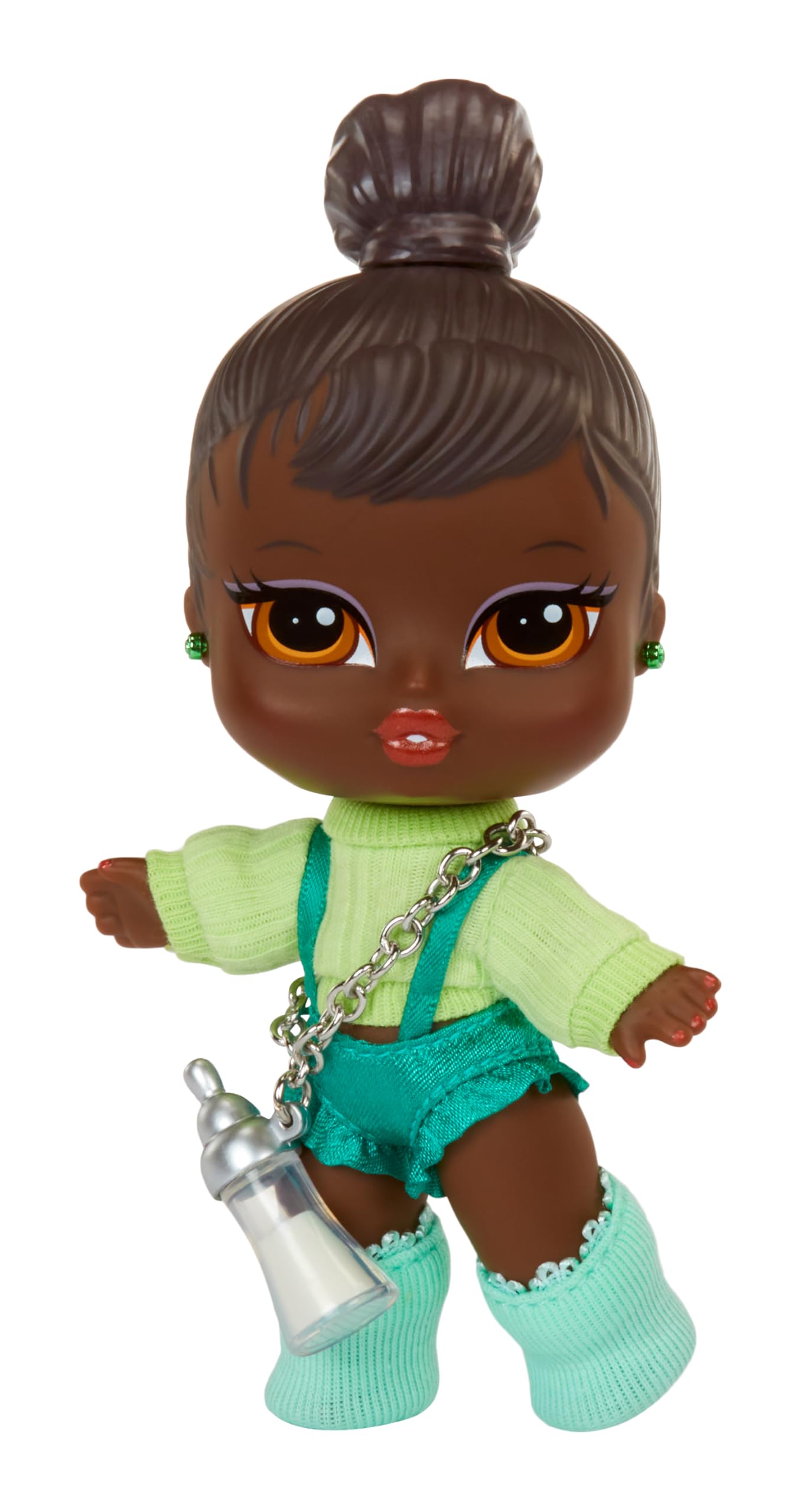 Bratz Muñeca Babyz Runwayz - Felicia - Coleccionable con Accesorios - Incluye un Collar Que Funciona como Llavero - Regalo Ideal para Niñas