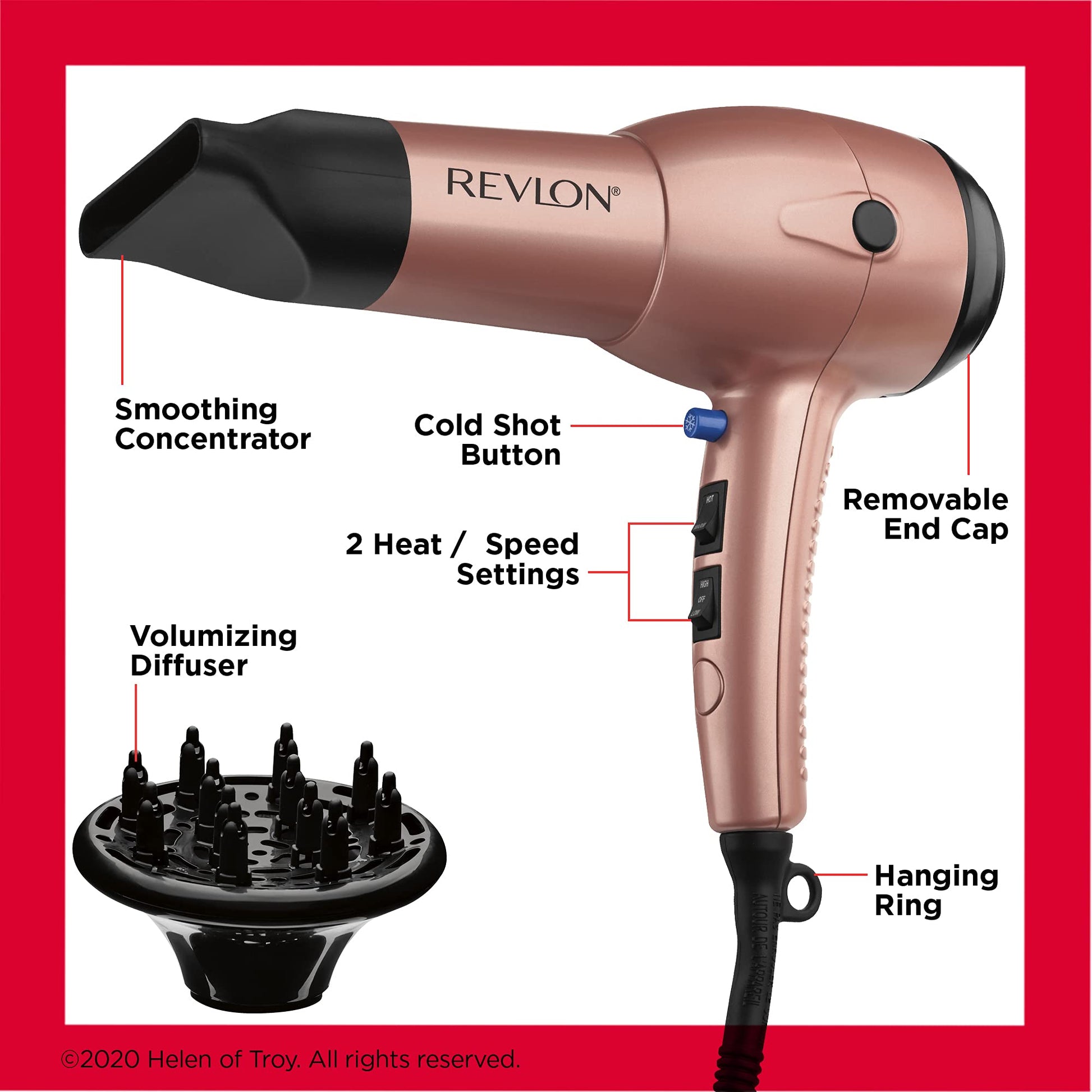 Secadora para Cabello Revlon Bronce 1875 W